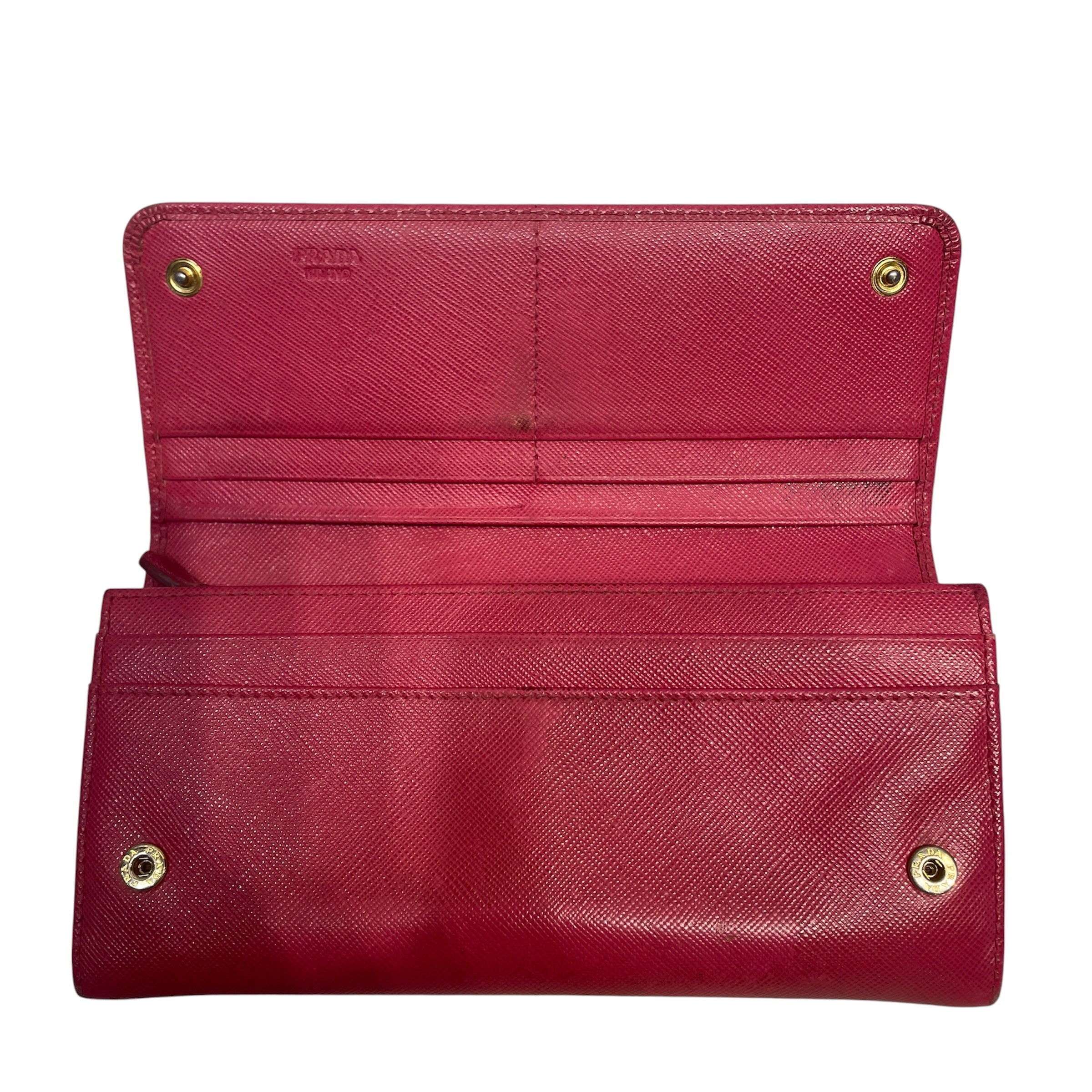 PRADA/Wallet/Leather/PNK/L's/SAFFIANO BOW CONTINENTAL view 4