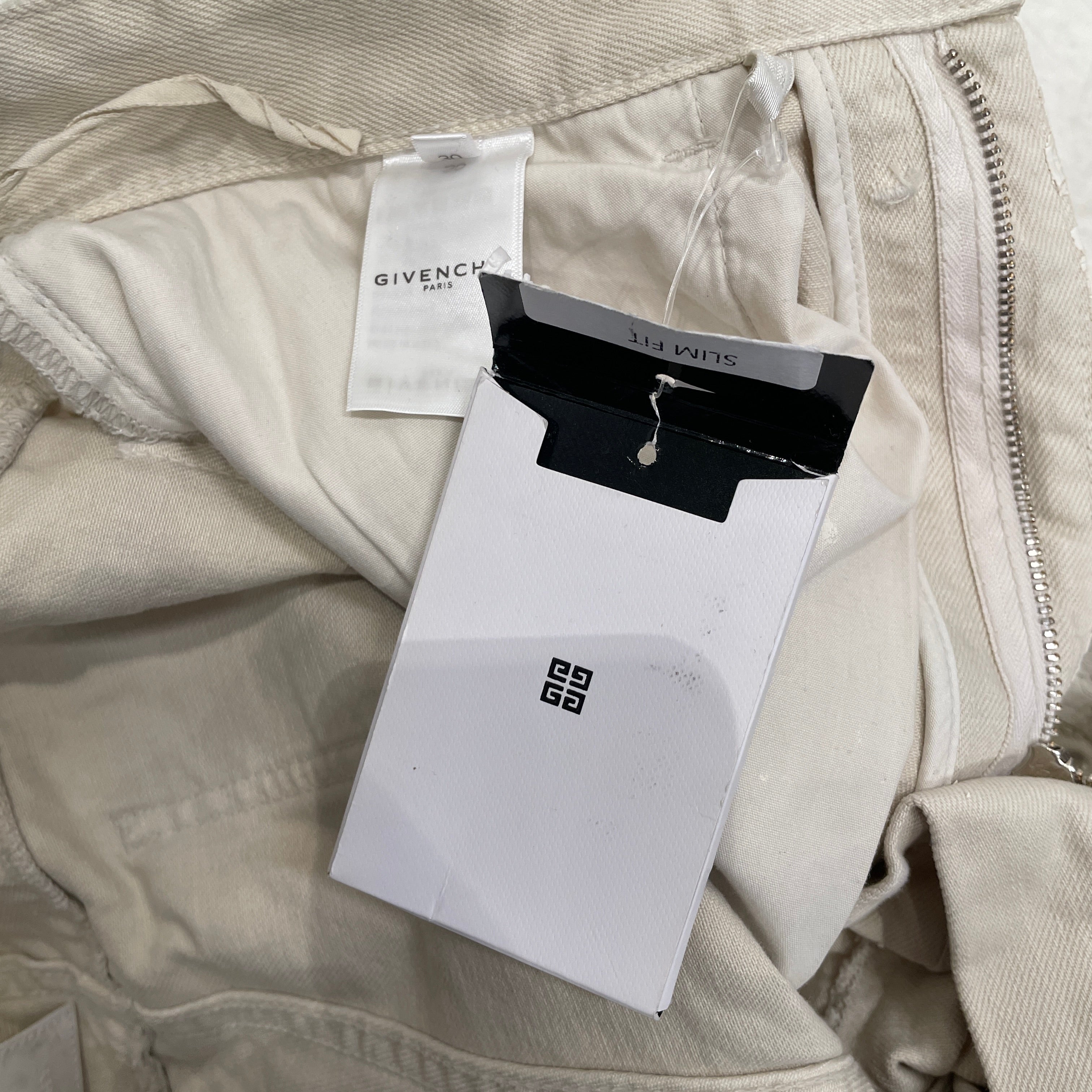 GIVENCHY/Straight Pants/30/Denim/WHT/CRACKED PAINTED DENIM view 4