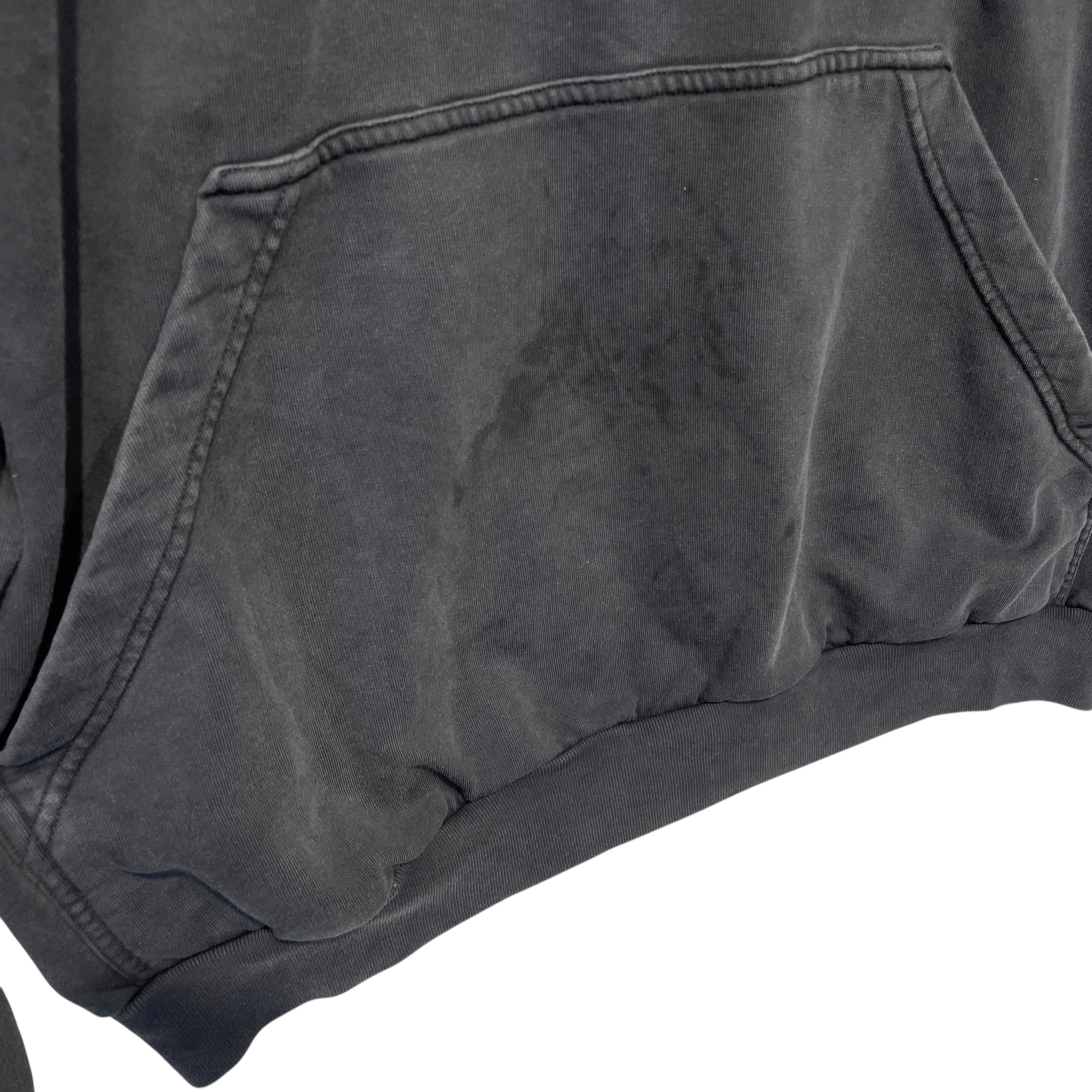 BALENCIAGA/Hoodie/3/Cotton/BLK/white logo embroider on sleeve view 2