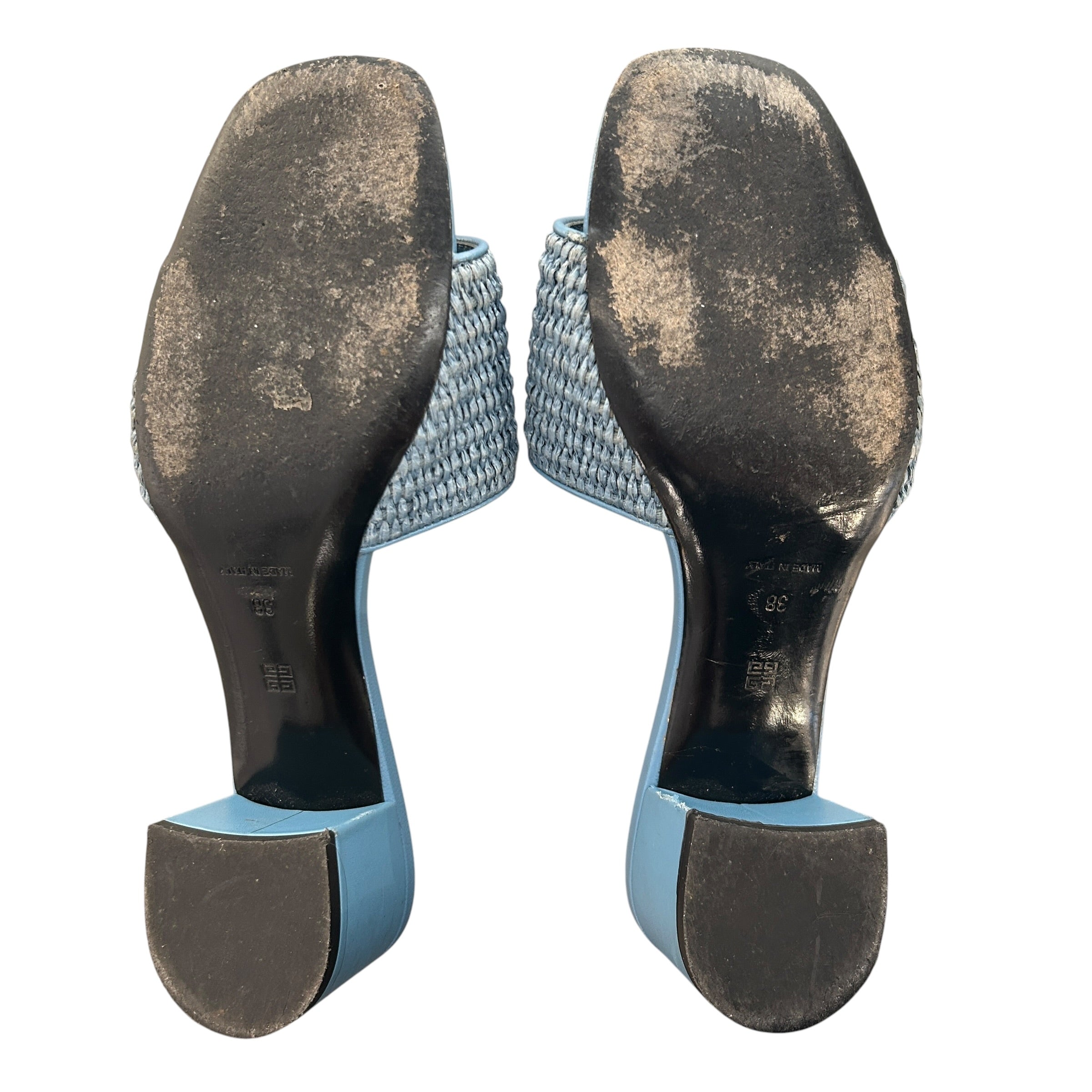 GIVENCHY/Heels/US 7/Leather/BLU/raffia view 4