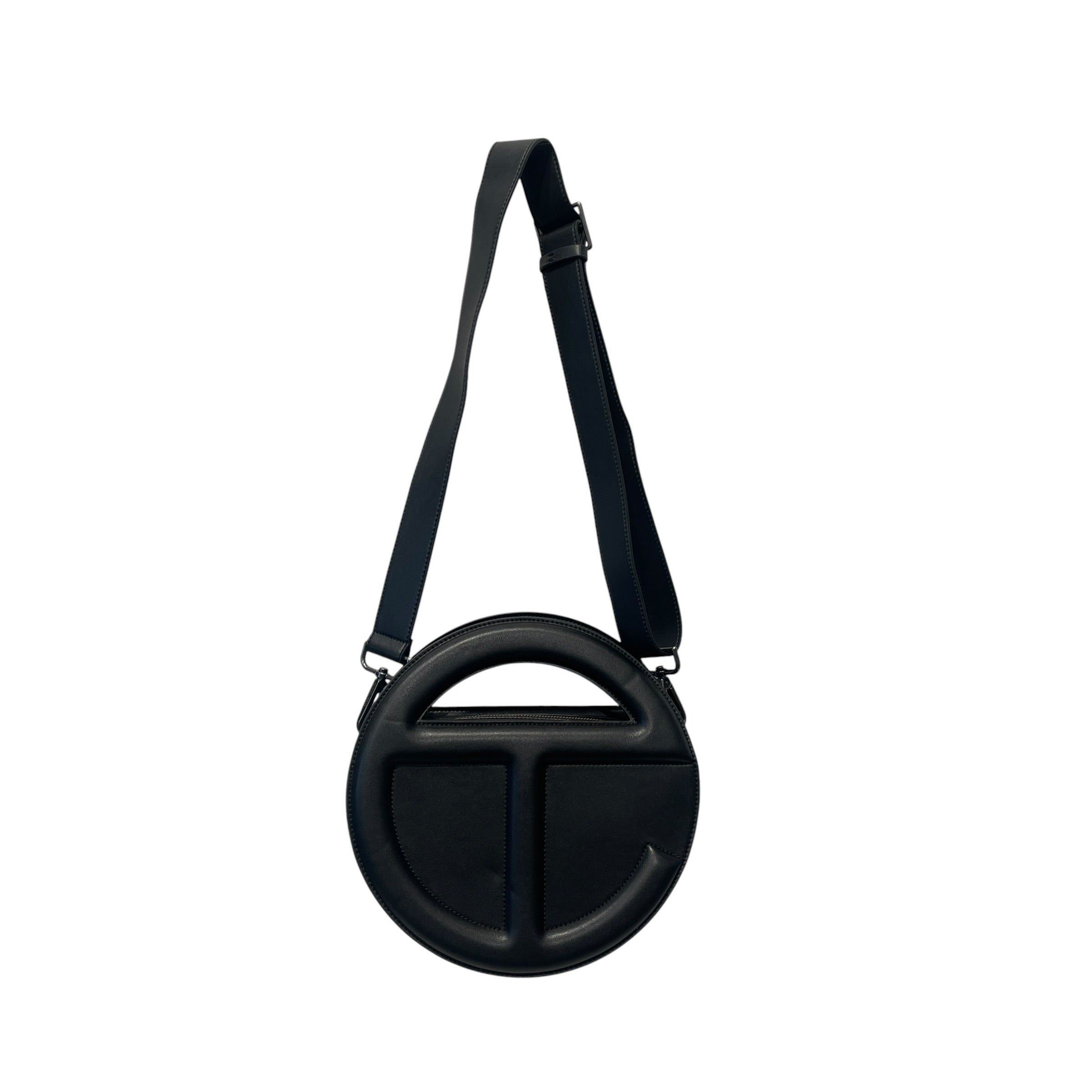 Telfar/Cross Body Bag/Faux Leather/BLK/CIRCLE BAG DOUBLE SIDED LOGO view 1