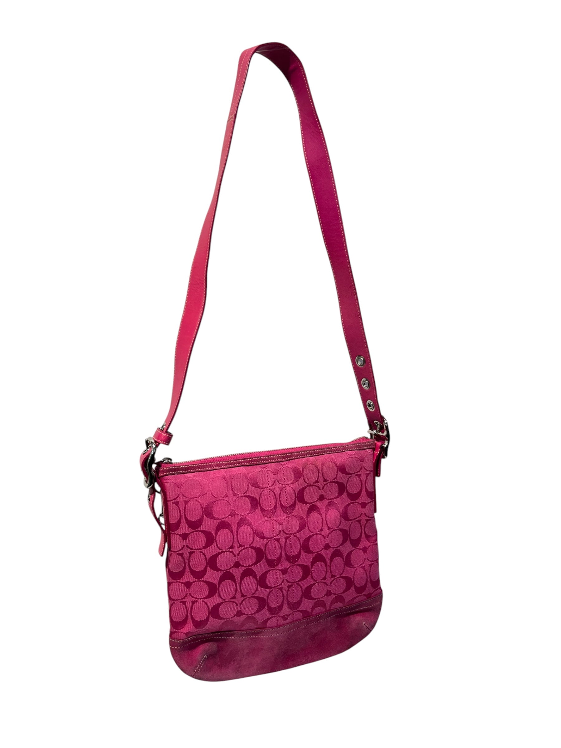 COACH/Cross Body Bag/Monogram/Cotton/PNK/ view 1