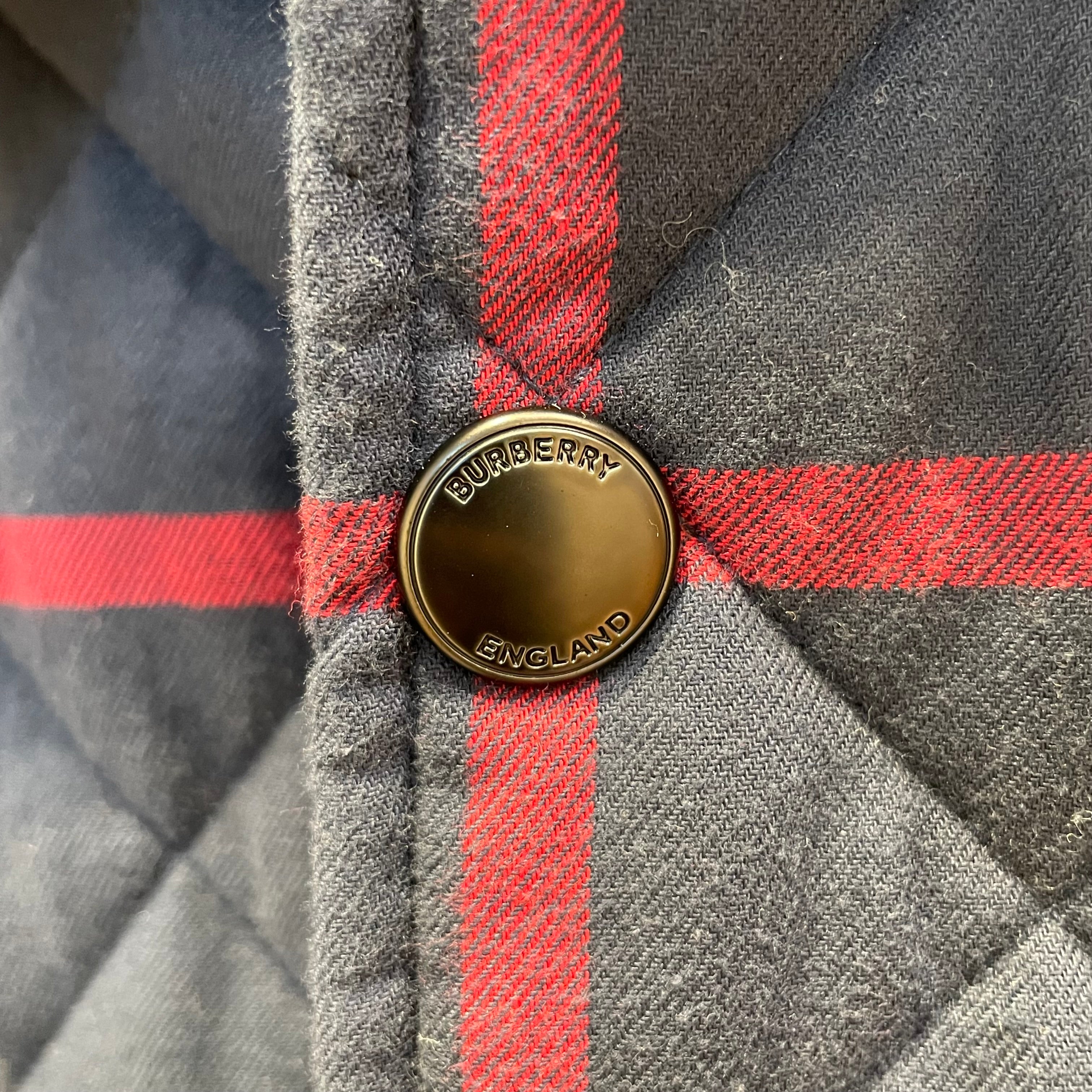 BURBERRY/Quilted Jkt/XS/Cotton/NVY/Plaid/navy/red/ black lining view 4