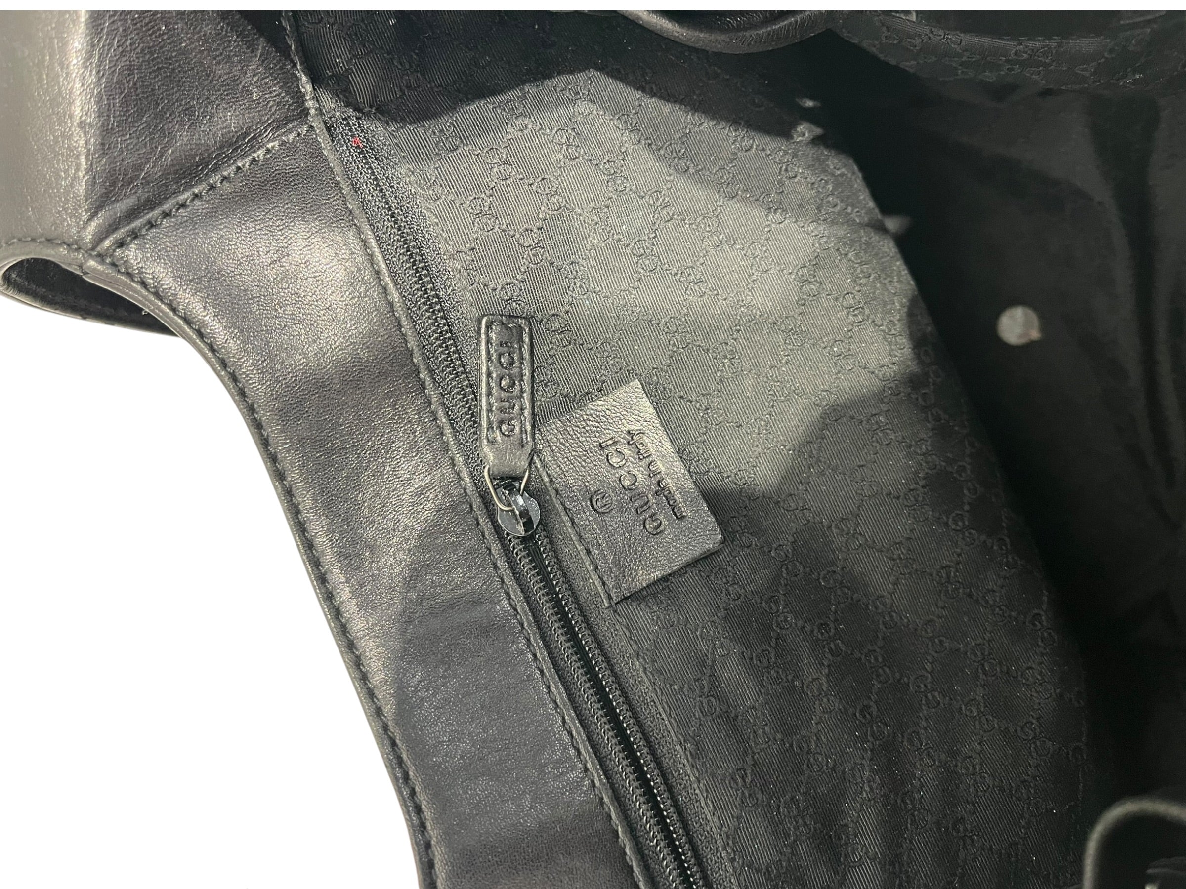 GUCCI/Hand Bag/Leather/BLK/bucket view 2