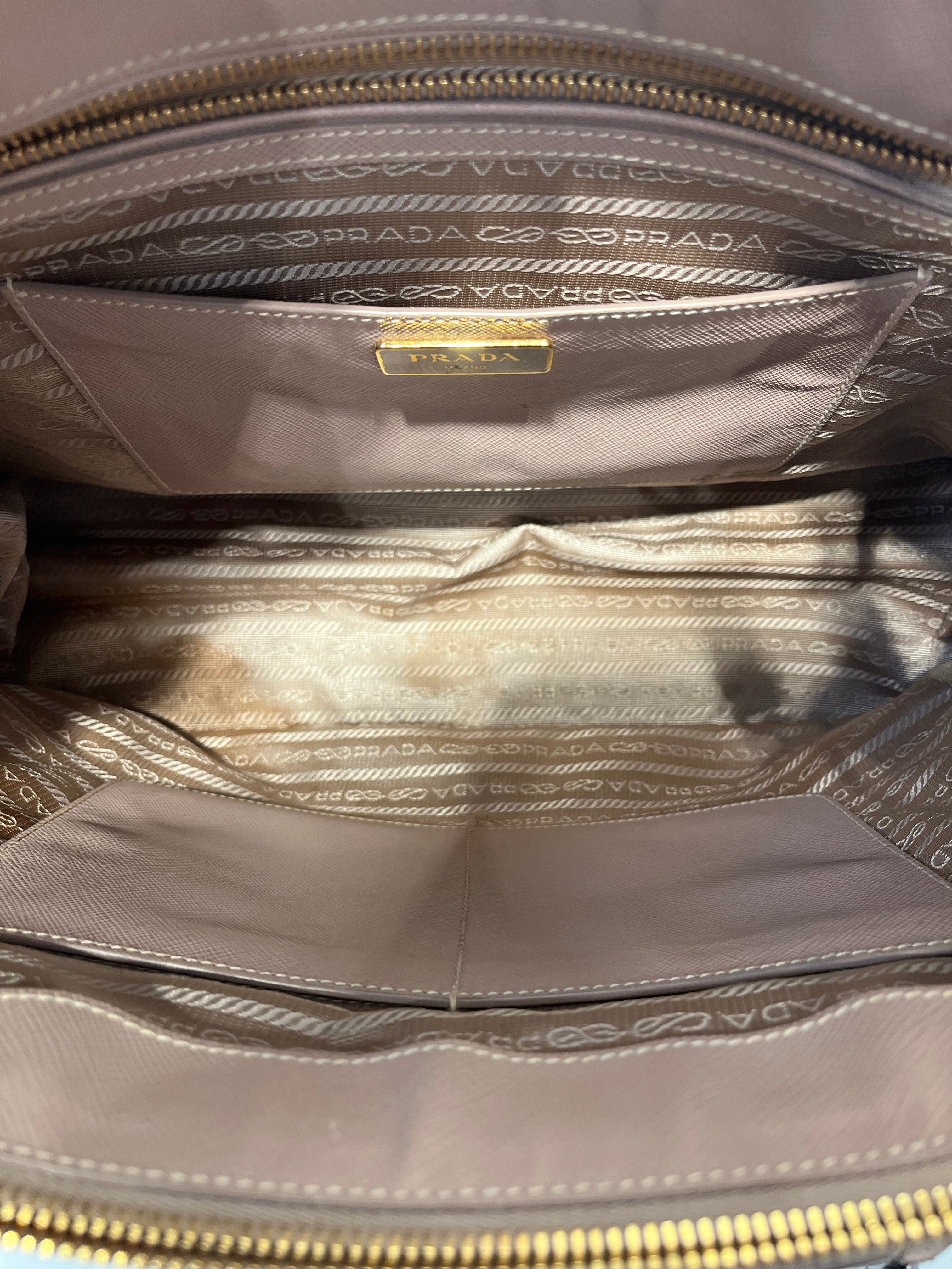 PRADA/Hand Bag/Leather/BEG/Saffian tote W/strap view 10