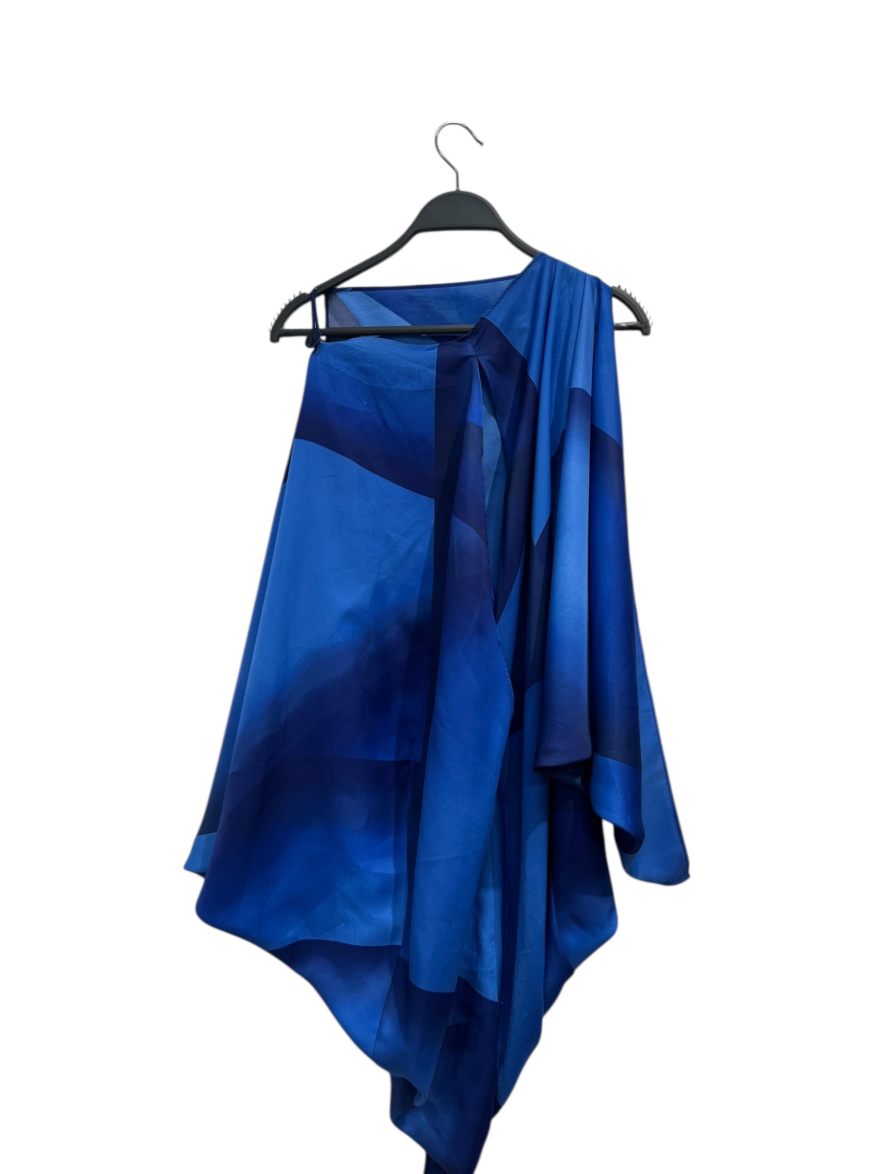 ISSEY MIYAKE/Cut & Sew/3/Cotton/NVY/PATTERNED ASYM TOP view 2