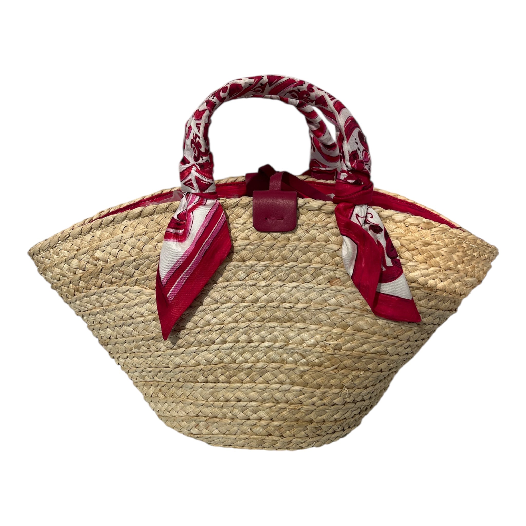 DOLCE&GABBANA/Tote Bag/BEG/ KENDRA WICKER W/ PNK BANDANA view 2