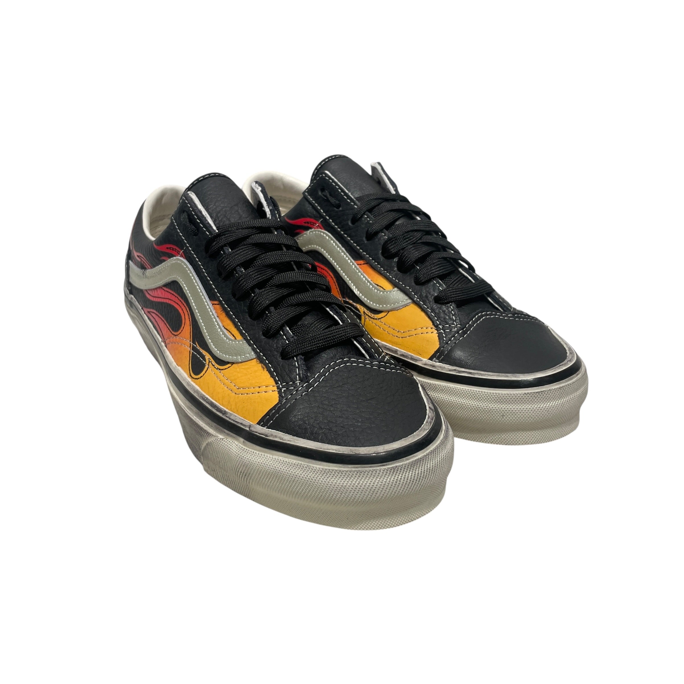 VANS/Low-Sneakers/US 9/Leather/BLK/PREMIUM OLD SKOOL 36 FLAMES view 1
