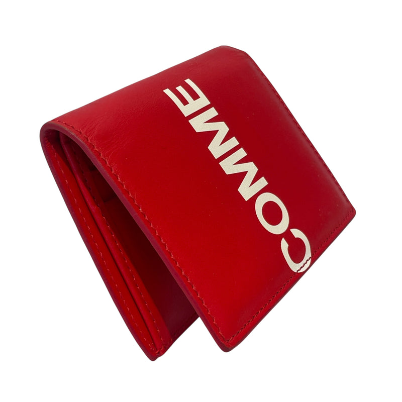 COMME des GARCONS/Bifold Wallet/Graphic/Leather/RED/COMME DES GARCON BOLD FONT