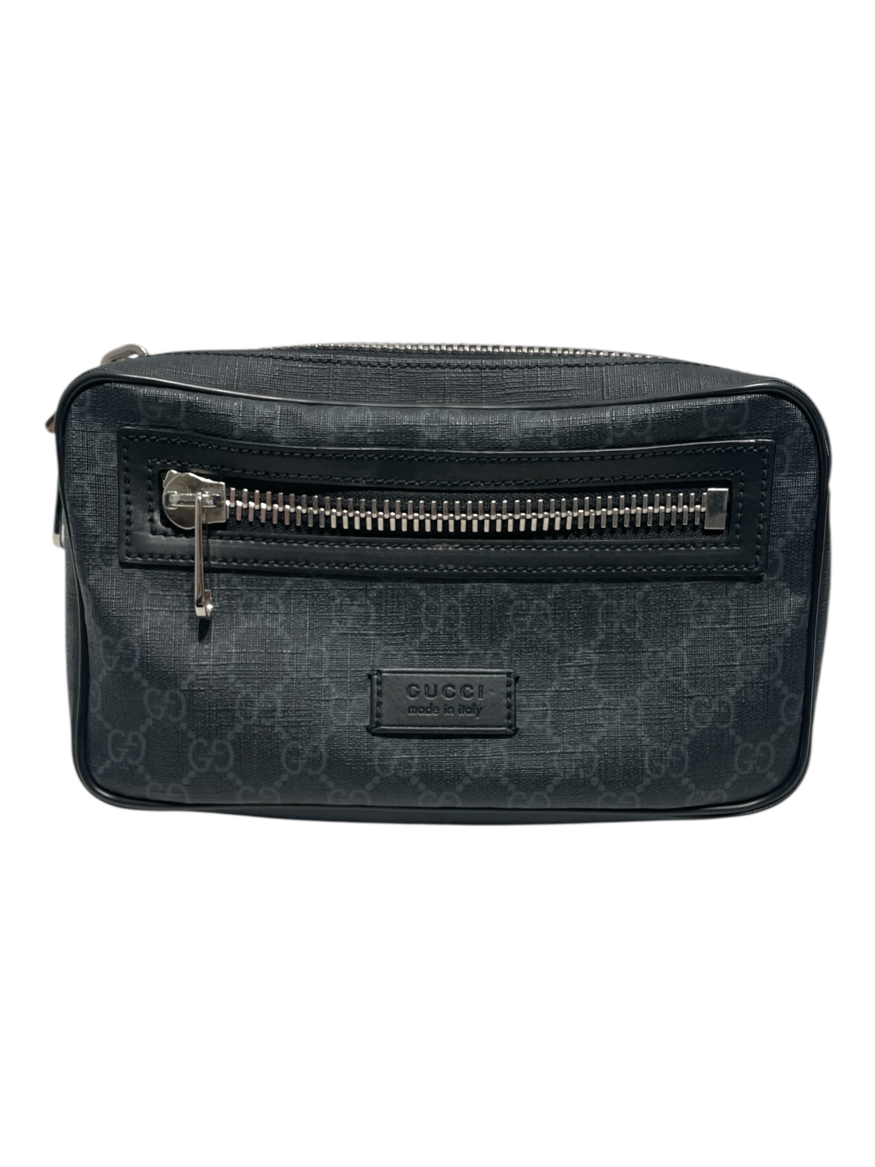 GUCCI/Cross Body Bag/Monogram/Leather/BLK/GG BELT BAG view 1