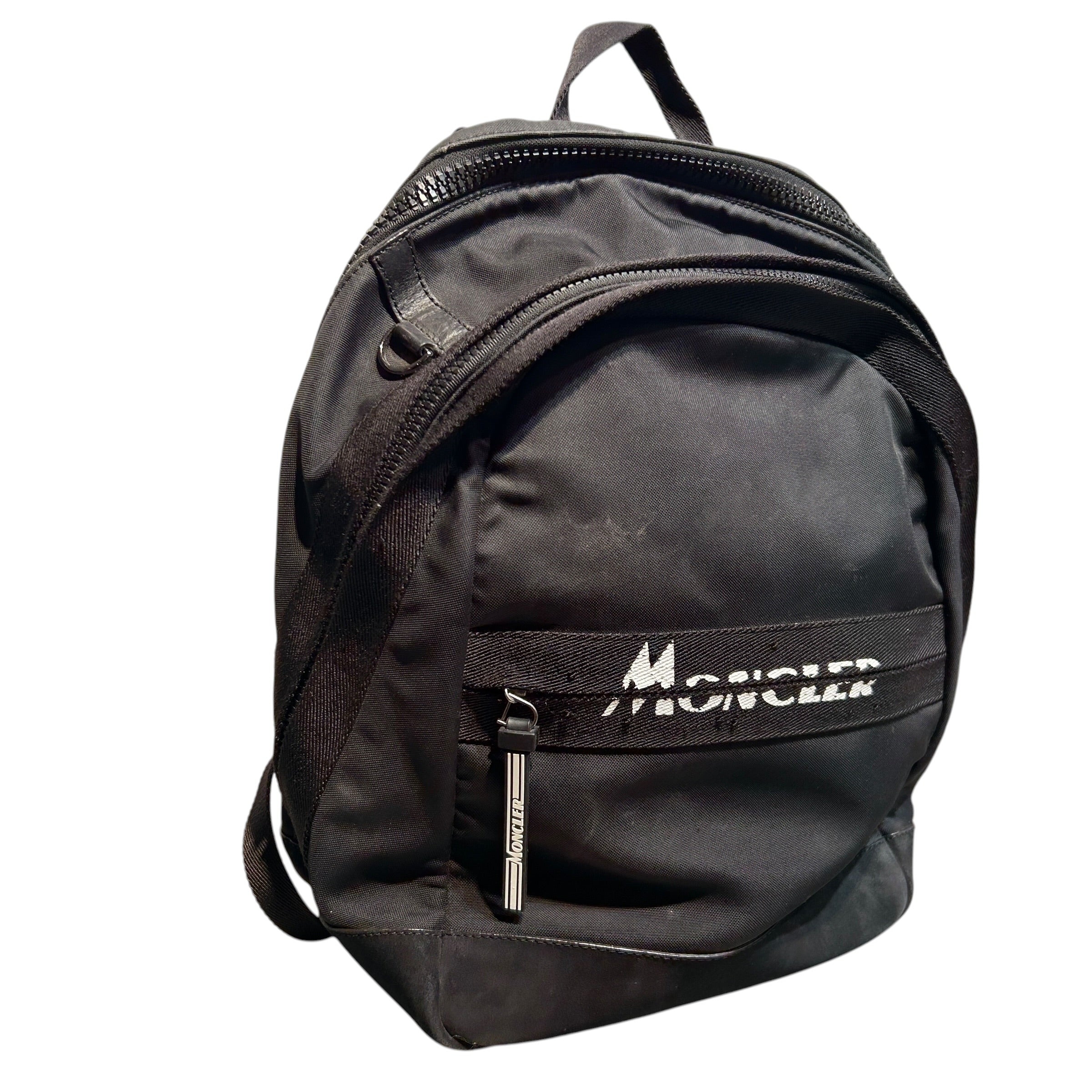 MONCLER/Backpack/Suede/BLK/Suede bottom, White Logo view 6