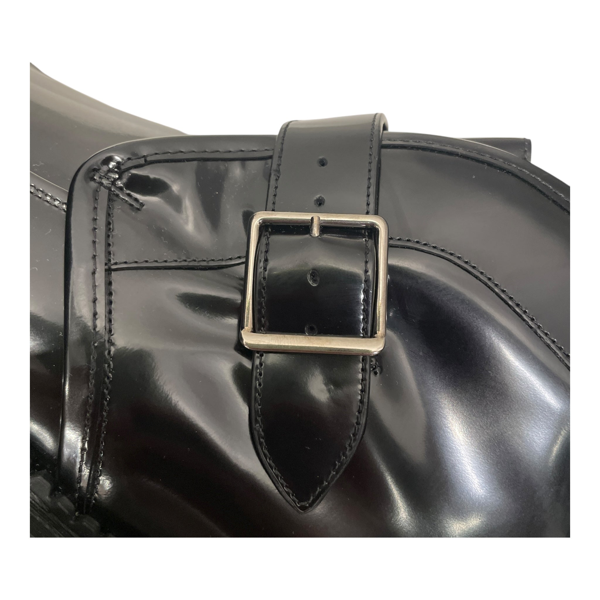 SAINT LAURENT/Dress Shoes/EU 43/Leather/BLK/PATENT BUCKLE ANKLE BOOT view 4