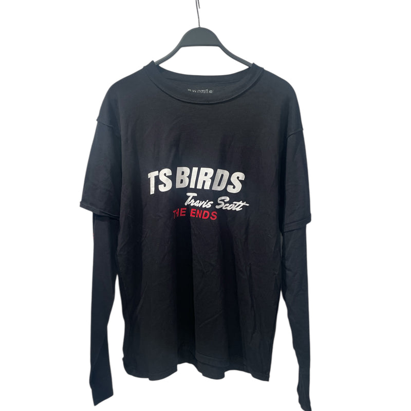 TRAVIS SCOTT/LS T-Shirt/L/Cotton/BLK/Graphic/The Ends Toyota Birds