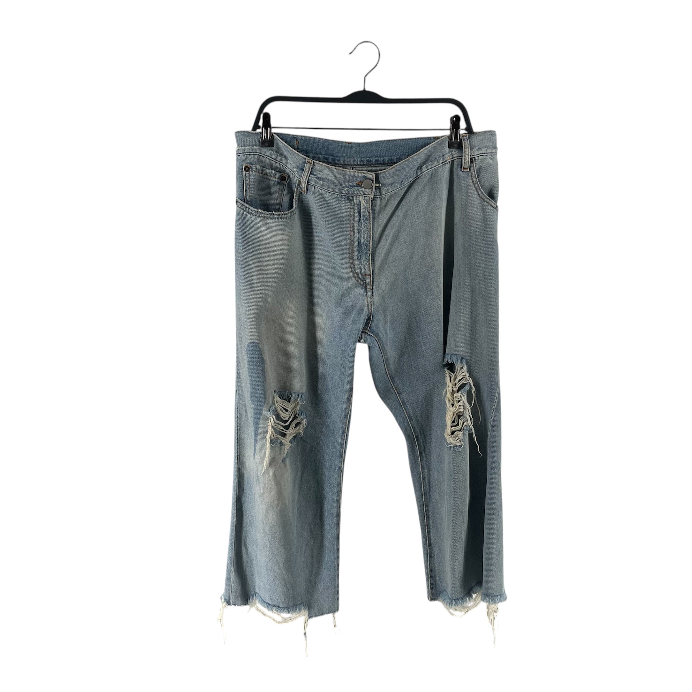 MM6/Straight Pants/38/Denim/BLU/CROPPED DISTRESSERD 01RS/2017 view 1