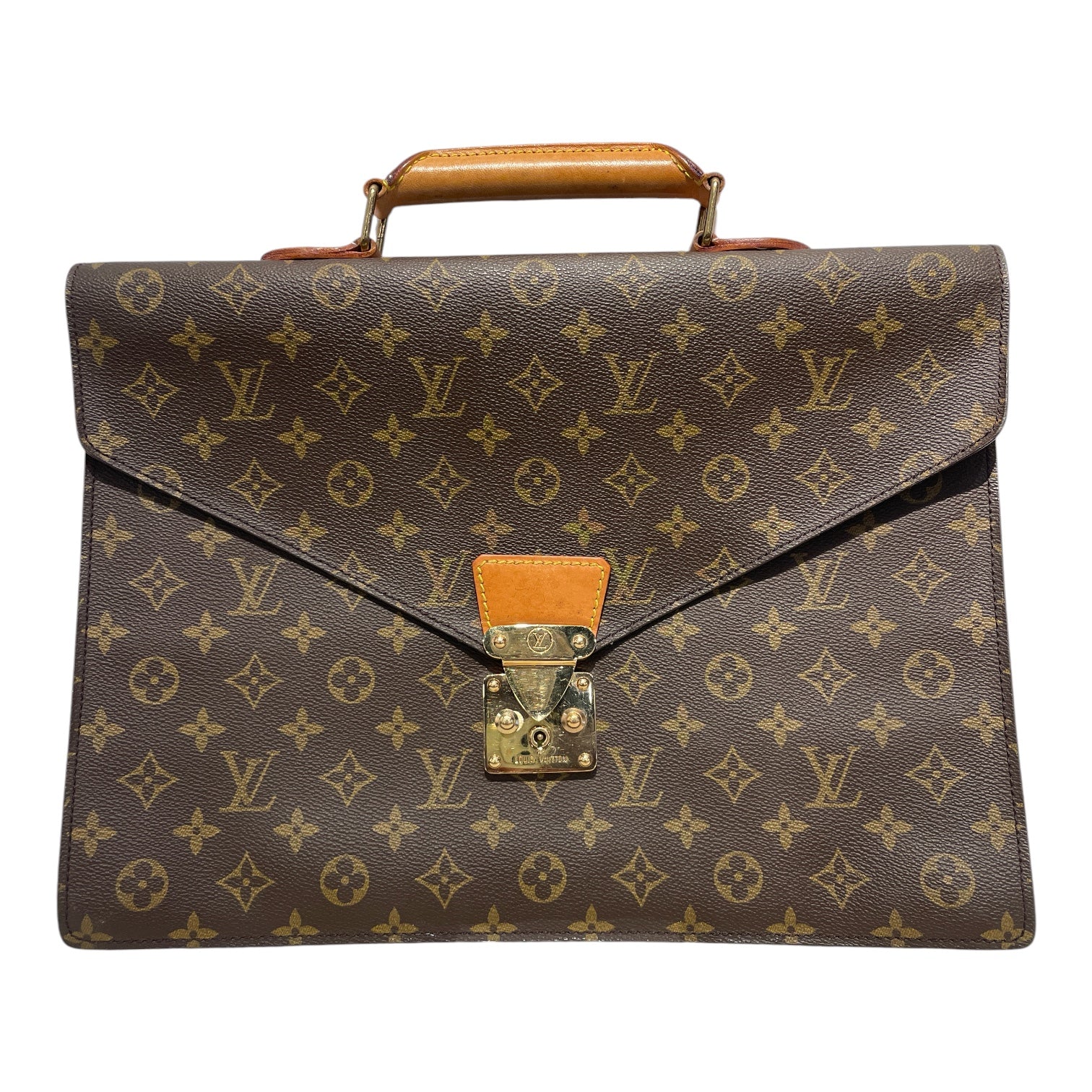 LOUIS VUITTON/Hand Bag/Leather/BRW/briefcase view 1