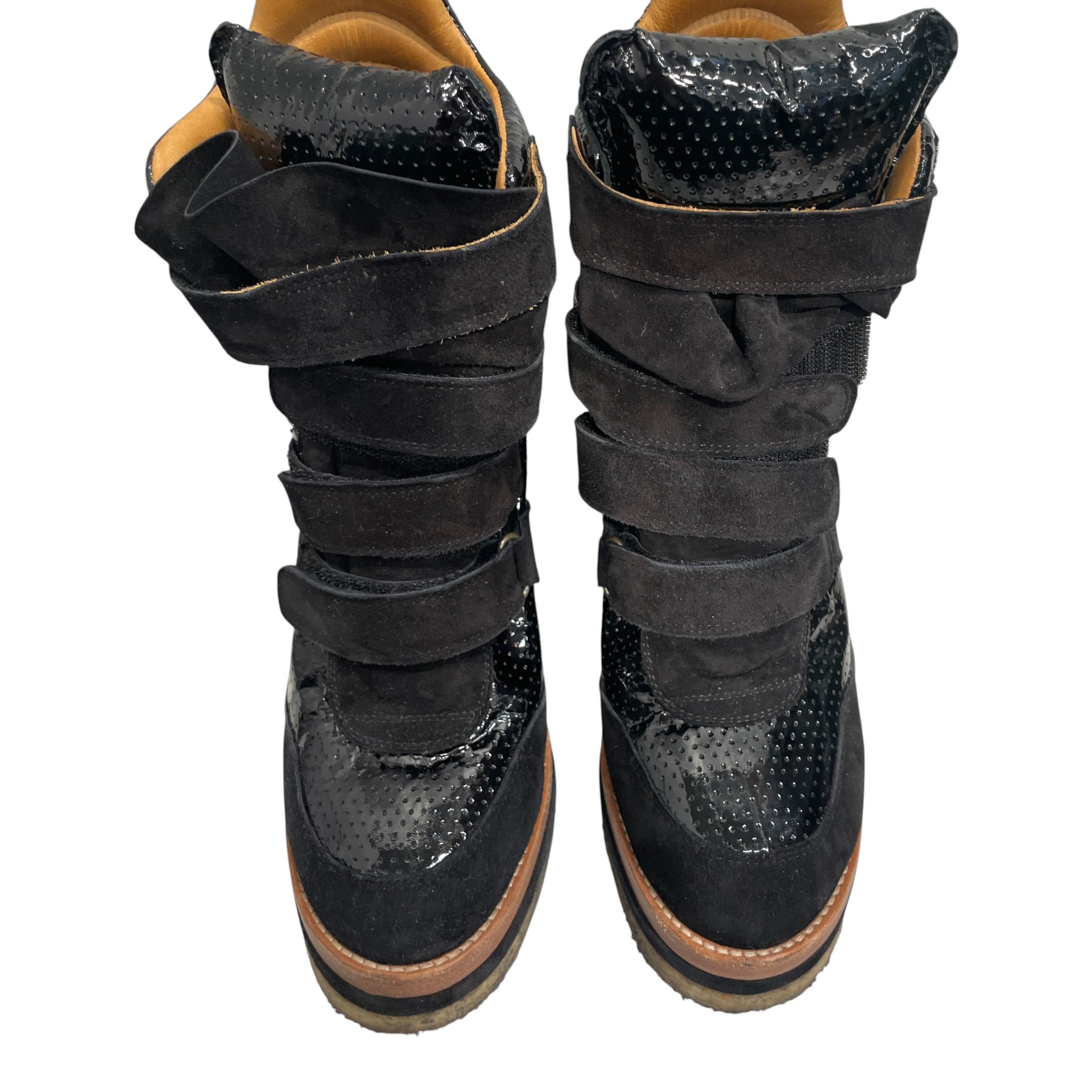 ISABEL MARANT/Hi-Sneakers/EU 40/Suede/BLK/IB BLK PATENT BLK BRWN BENNY W view 4