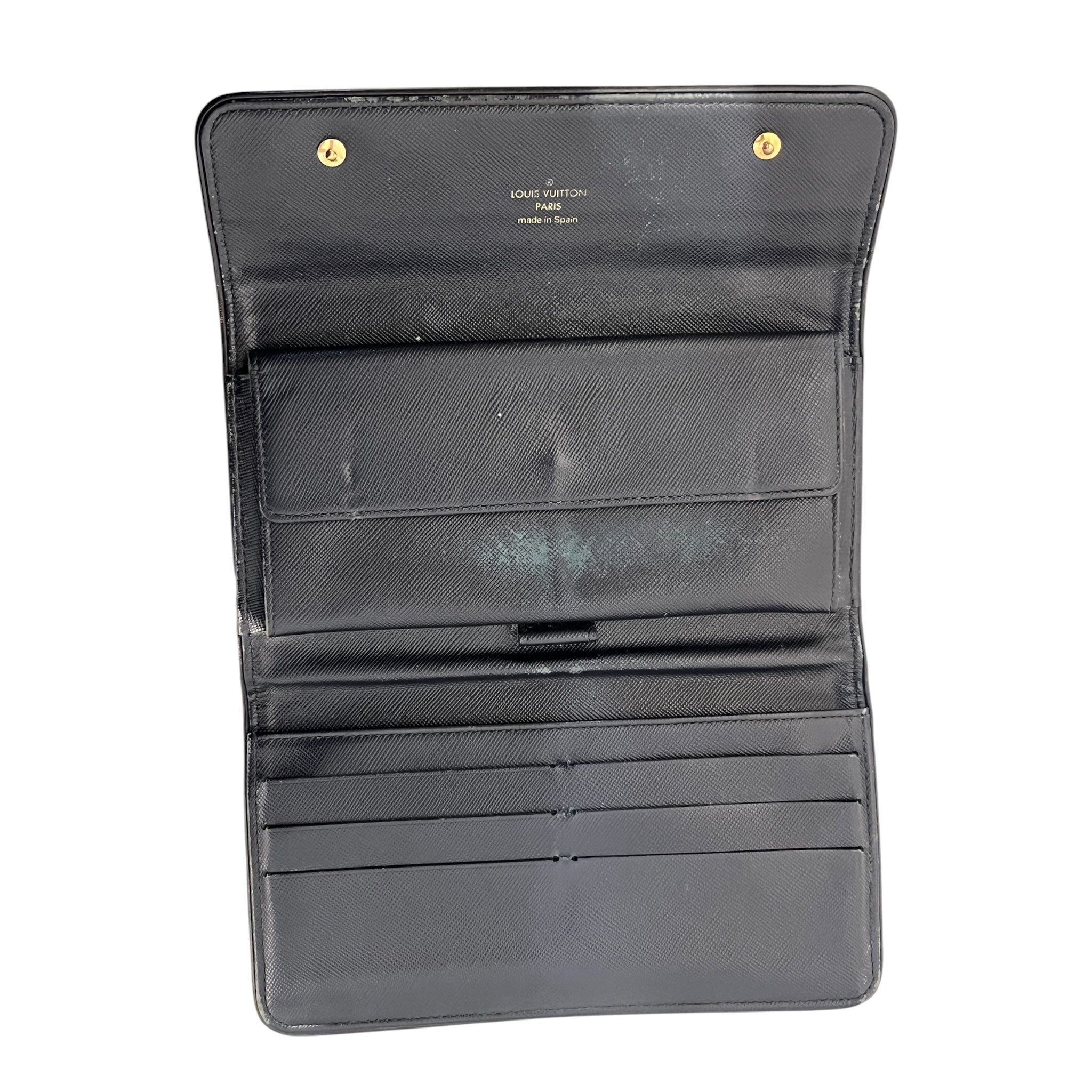 LOUIS VUITTON/Long Wallet/Monogram/Cotton/BLK/L's/brazza view 5