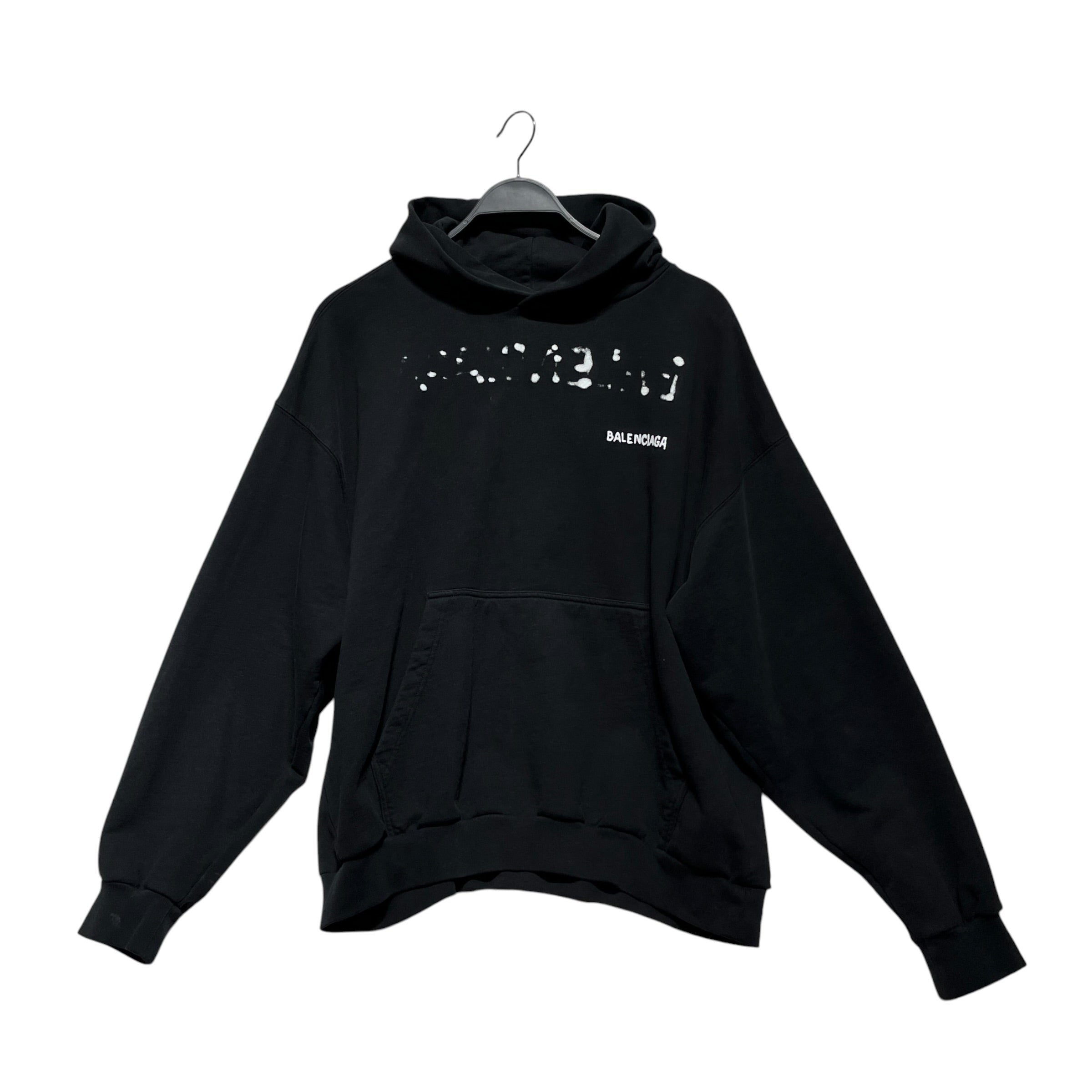 BALENCIAGA/Hoodie/M/Cotton/BLK/GRAFFITI BACK LOGO view 1