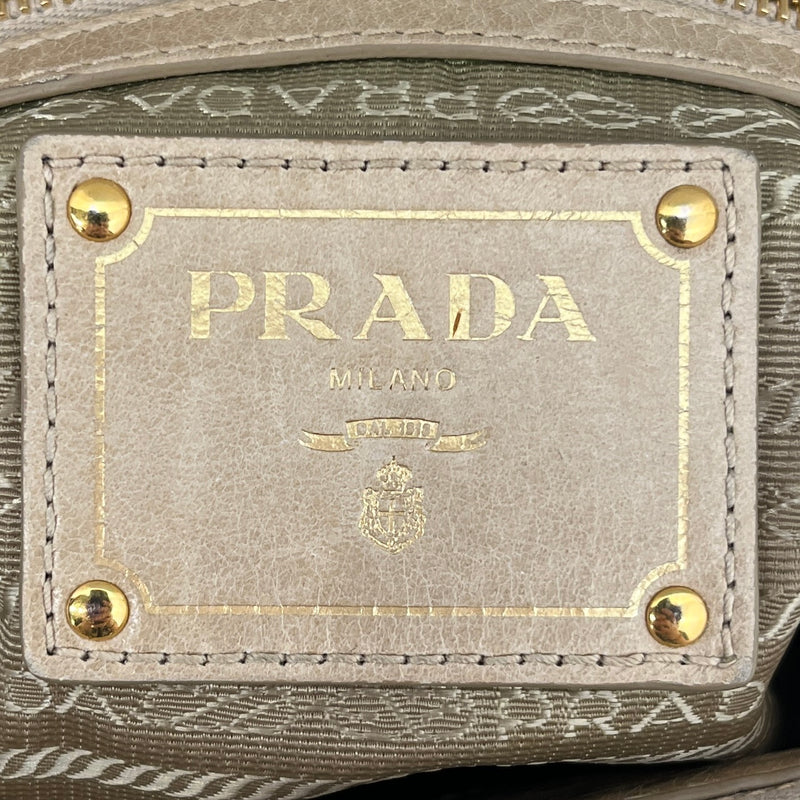 PRADA/Hand Bag/Leather/BEG/STRAP