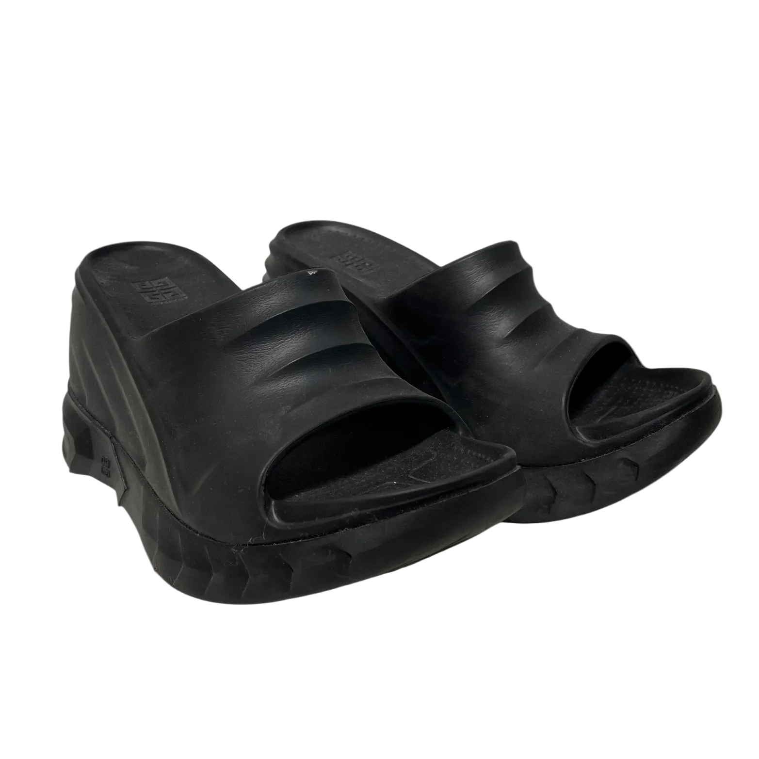 GIVENCHY/Sandals/EU 38/BLK/marshmallow wedge view 1