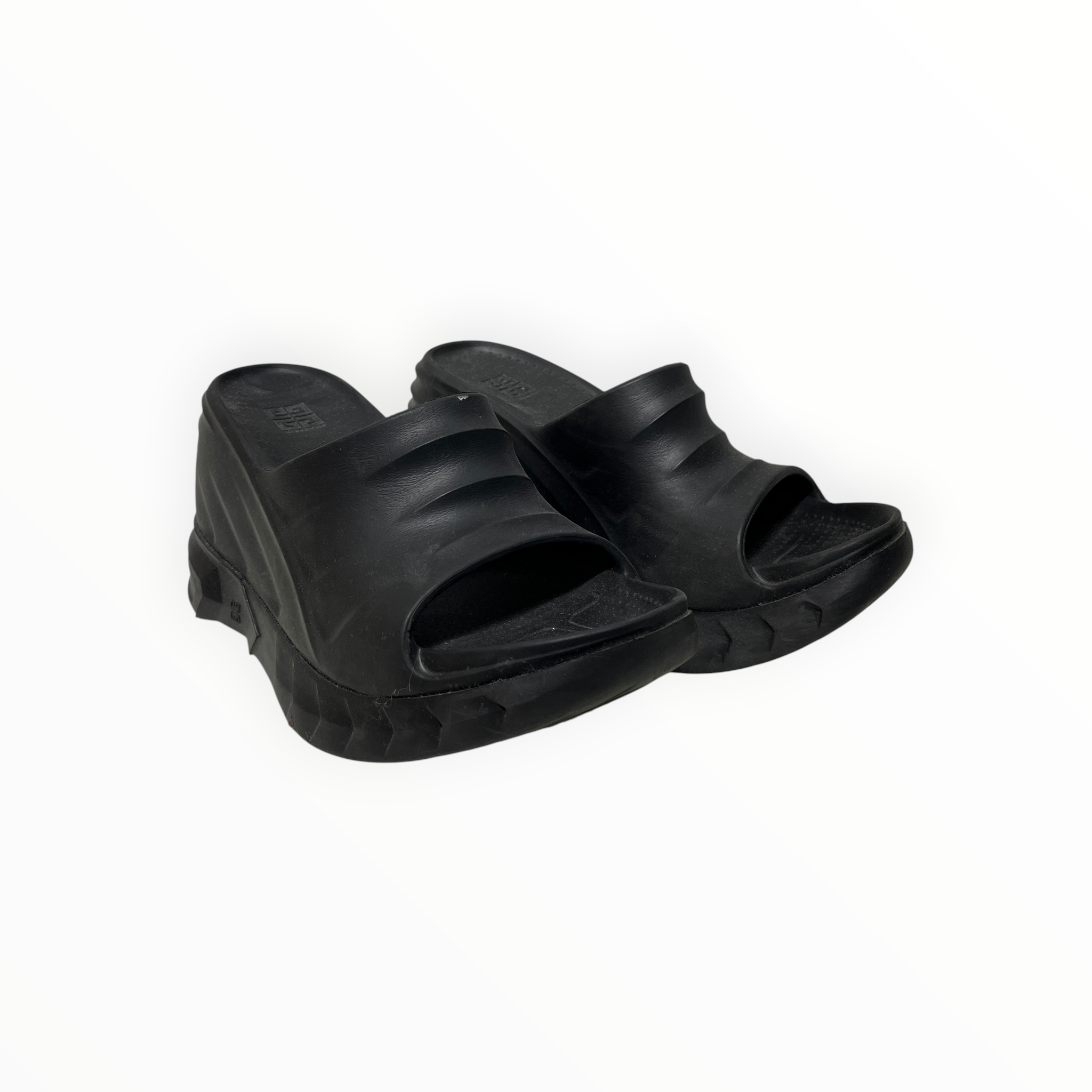 GIVENCHY/Sandals/EU 38/BLK/marshmallow wedge view 1