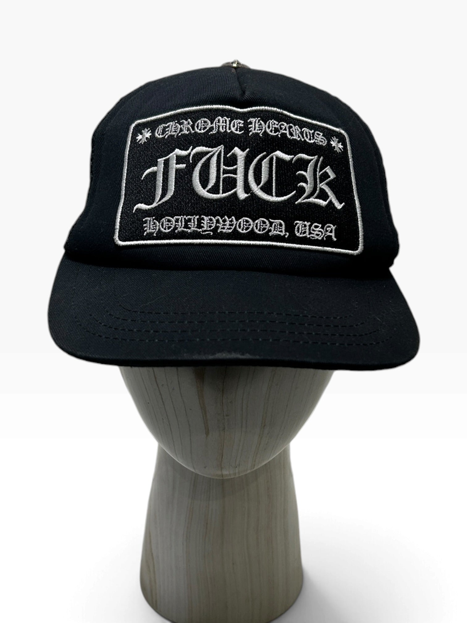 CHROME HEARTS/Trucker Cap/BLK/FUCK PATCH LOGO FRNT view 1