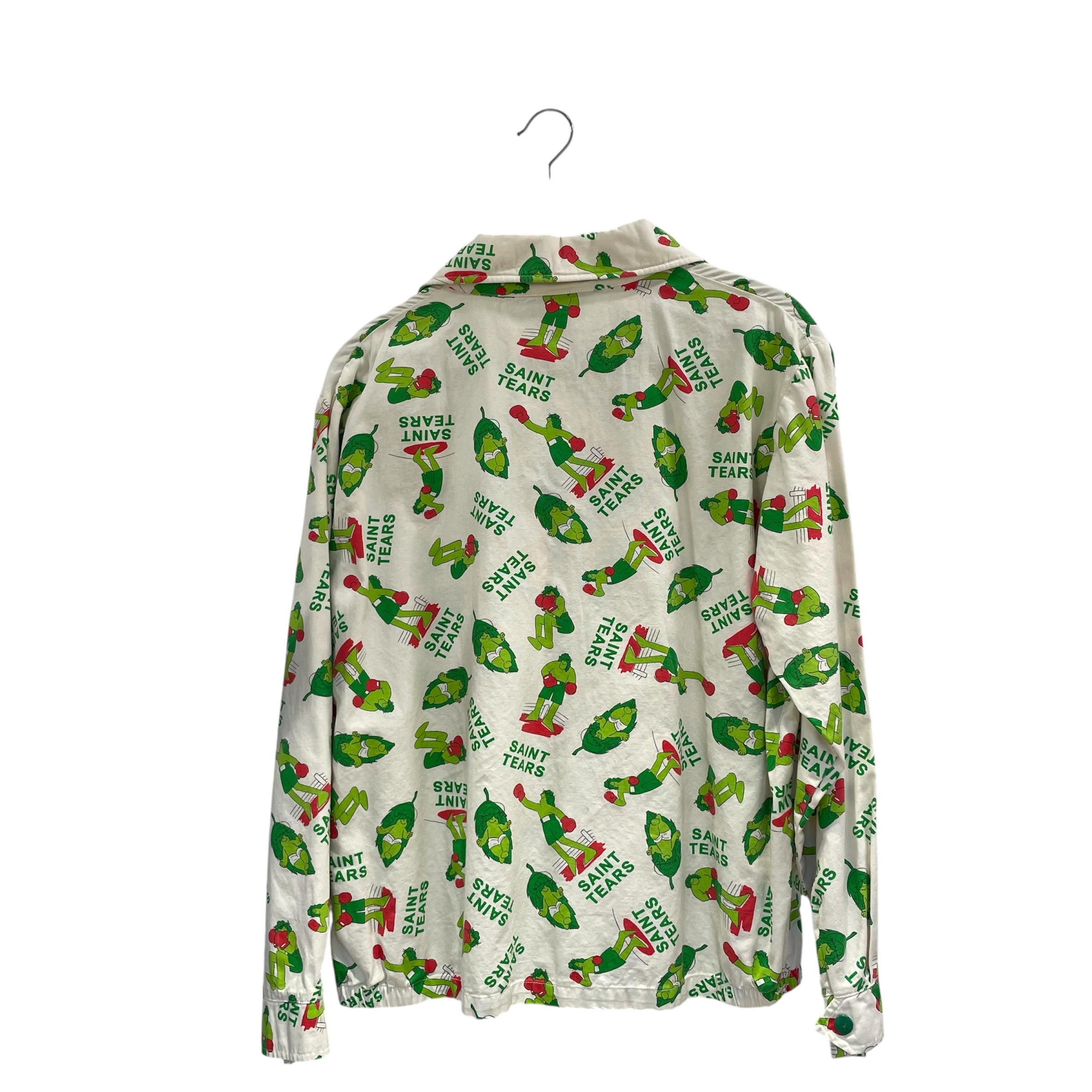 SAINT TEARS/Jacket/S/Cotton/WHT/All Over Print/pattern print shirt jckt view 2