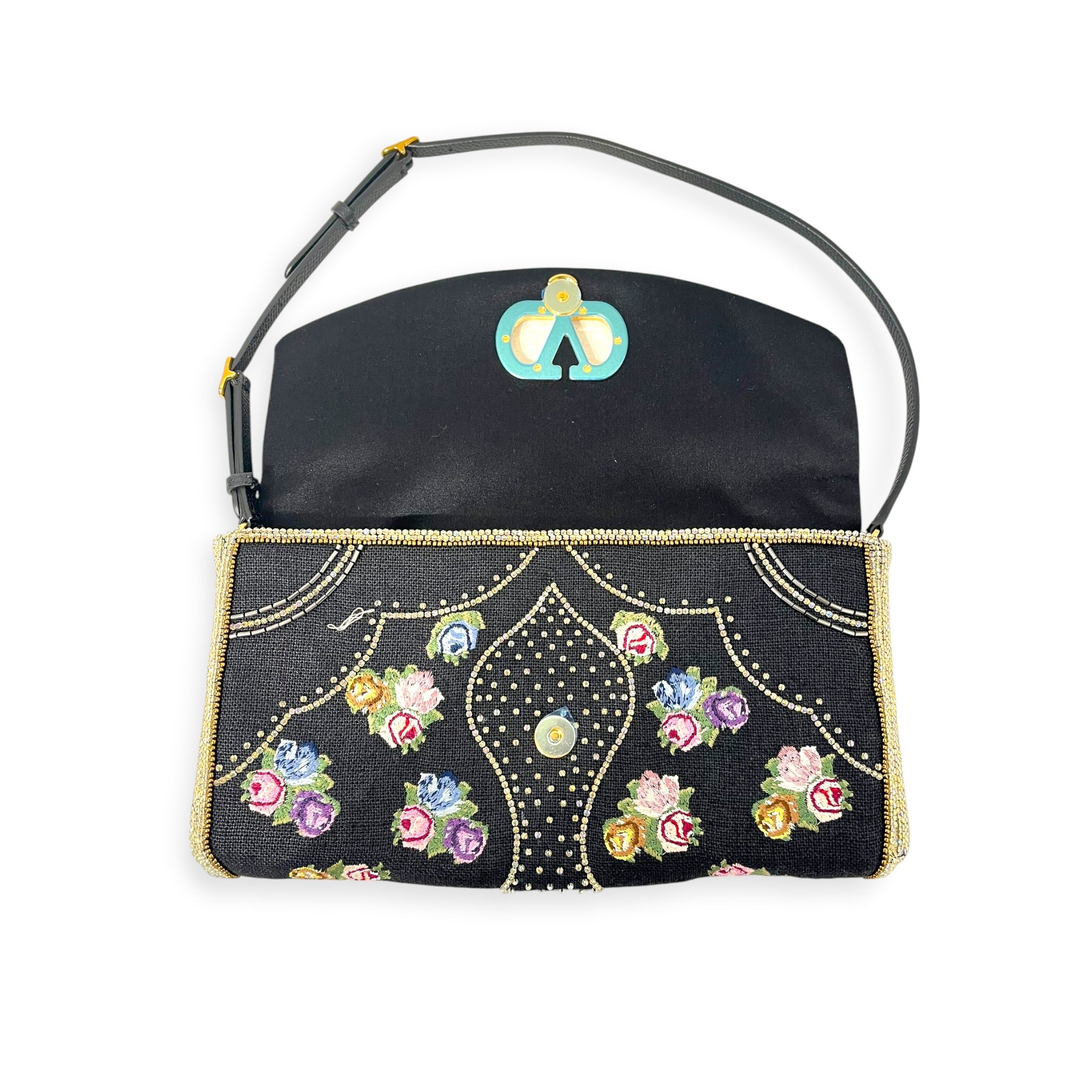 VALENTINO GARAVANI/Bag/BLK/DEVAIN SMALL EMBROIDERED BAG view 7