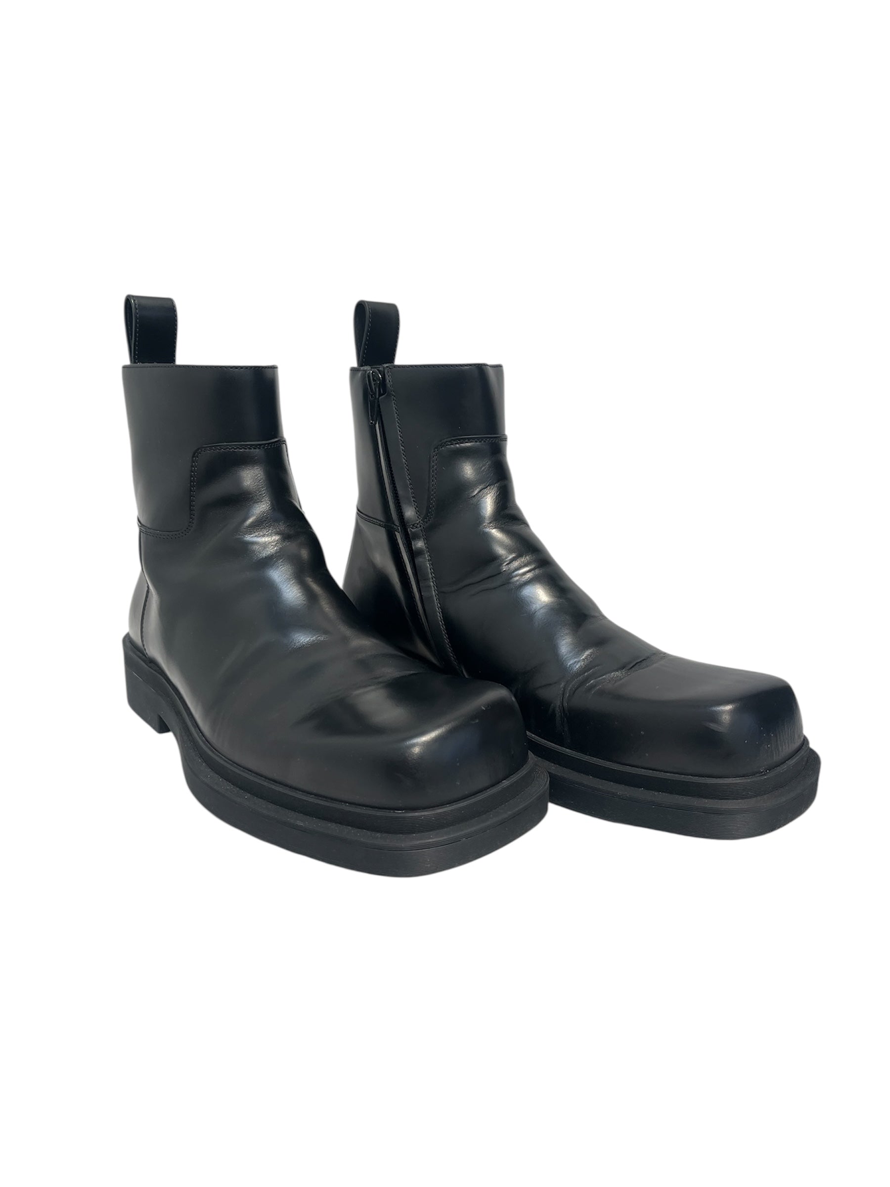 BOTTEGA VENETA/Boots/EU 41/Leather/BLK/ben ankle boot side zip view 1