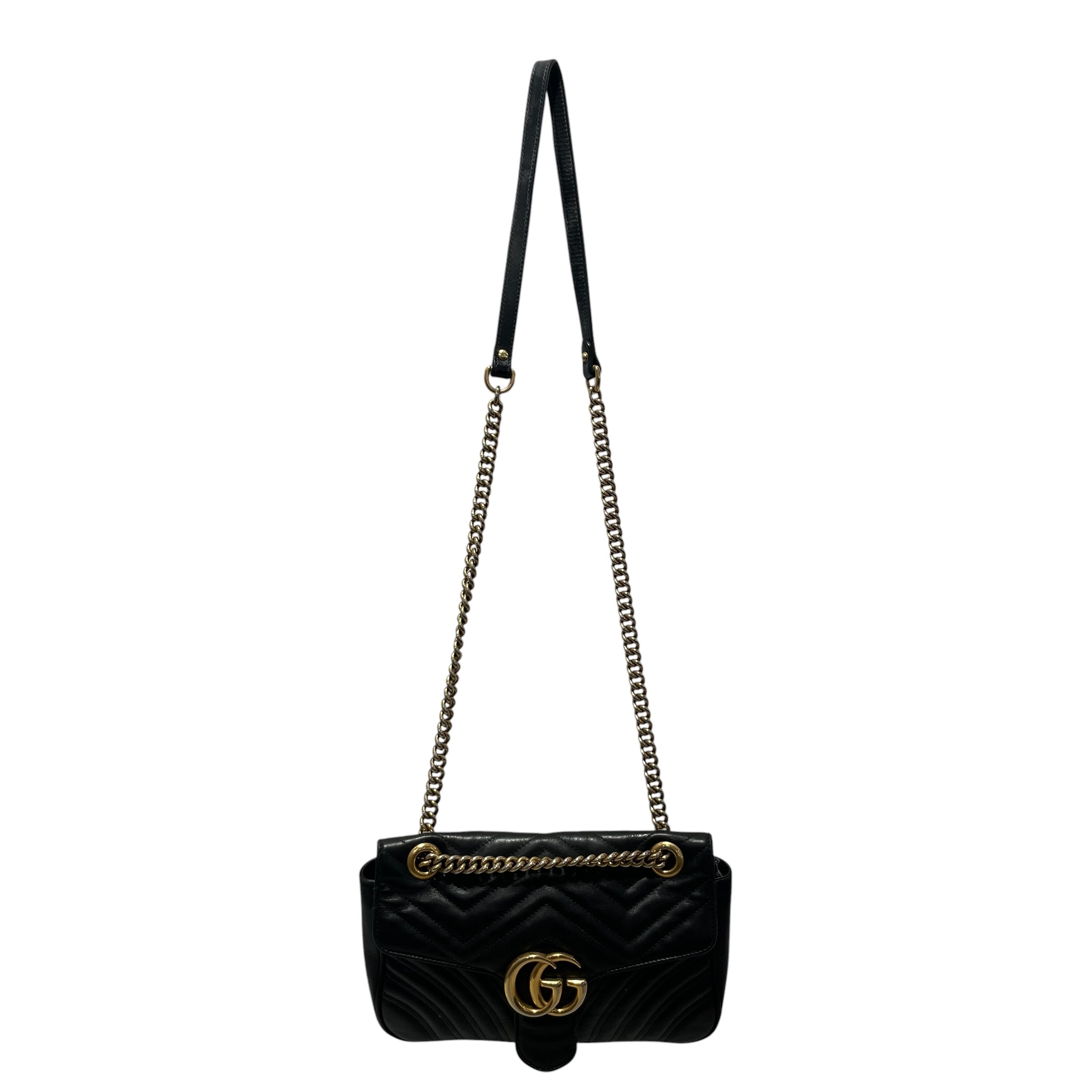 GUCCI/Cross Body Bag/Leather/BLK/marmont view 1
