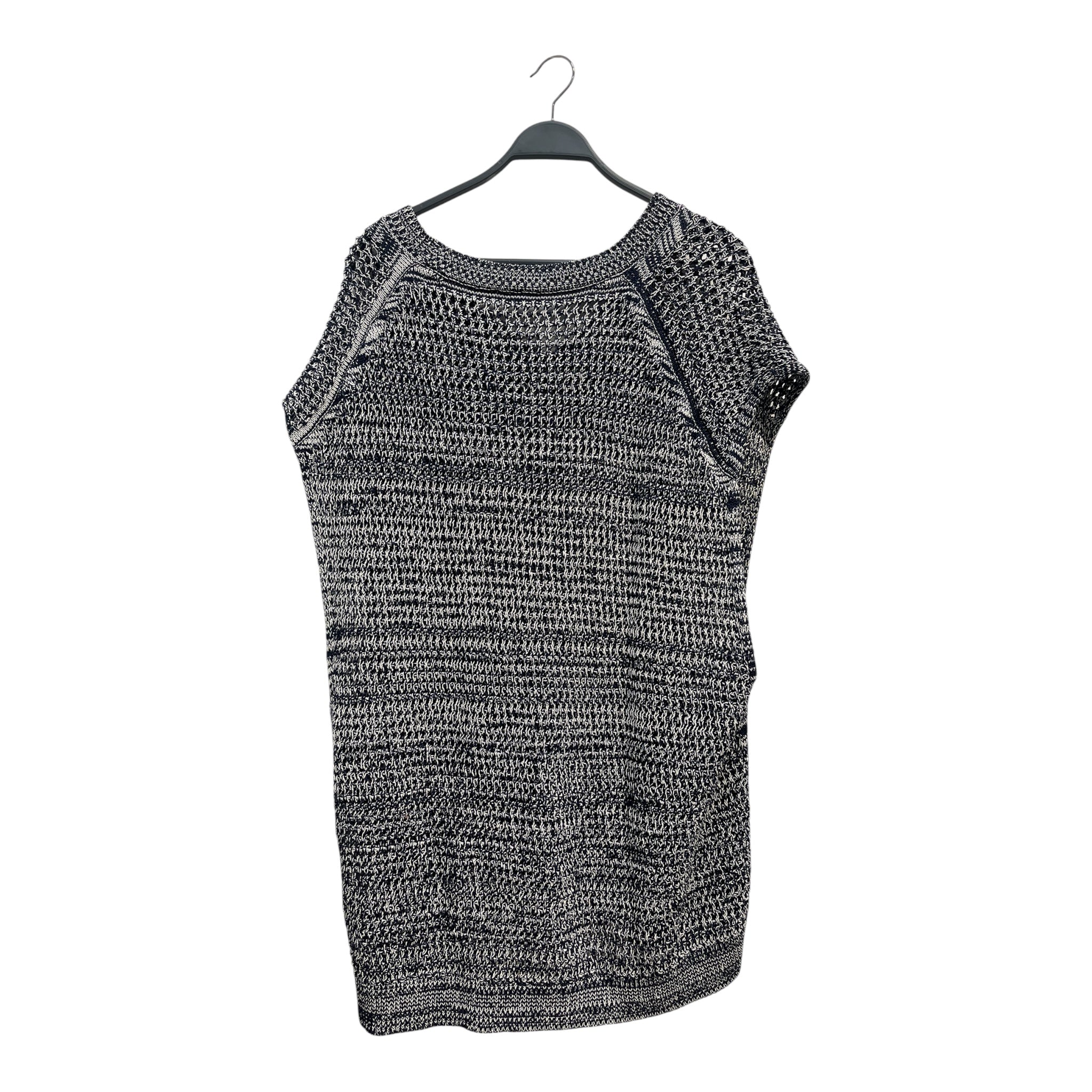 JIL SANDER/HeavyKnit Vest/48/Cotton/NVY/OVERSIZED GRY/BLK SWEATER VEST view 2