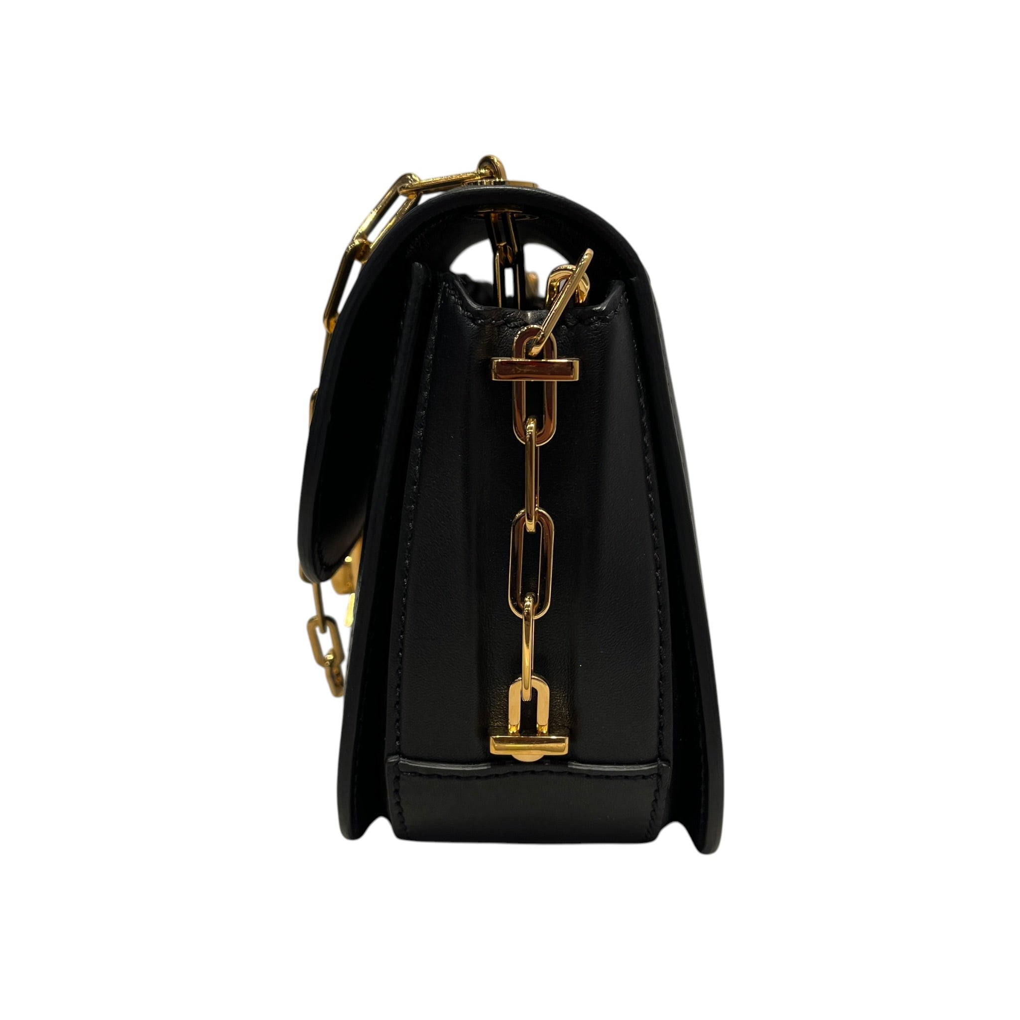 VALENTINO GARAVANI/Cross Body Bag/Leather/IDG/BLK Smooth Leather Chain Link view 5