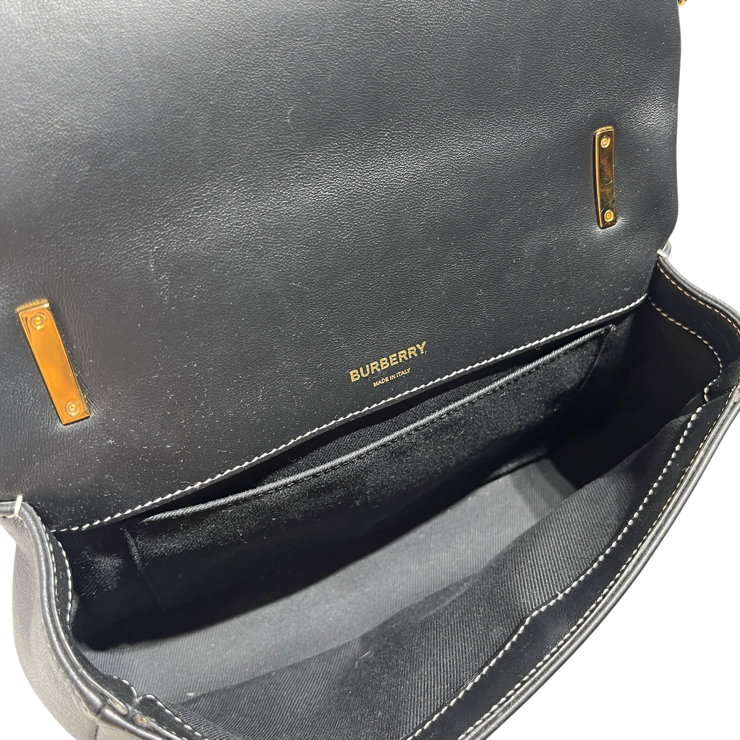 BURBERRY/Hand Bag/Leather/BLK/TB LOLA view 4