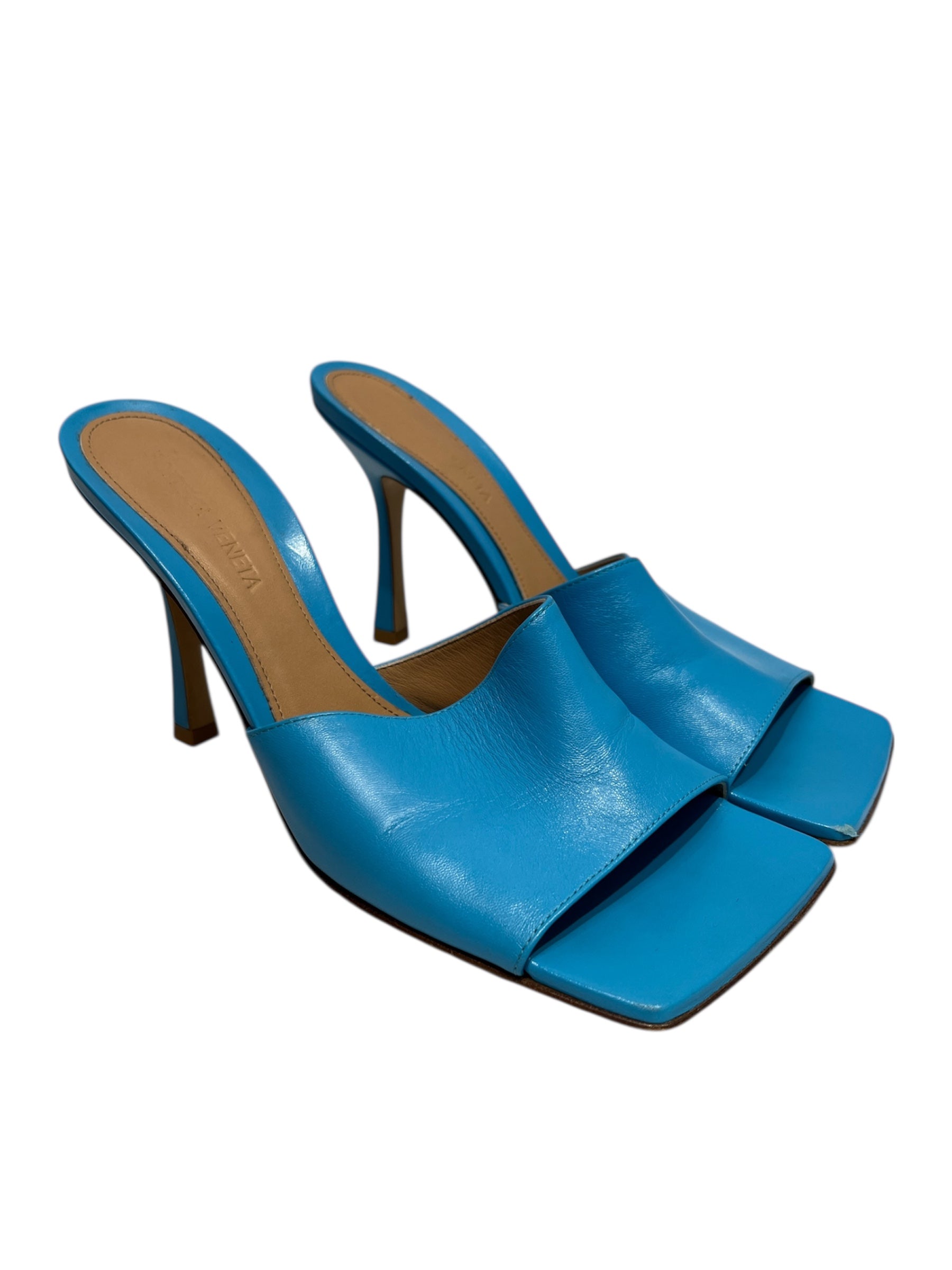 BOTTEGA VENETA/Heels/EU 38/Leather/BLU/Open-Toe/ view 1