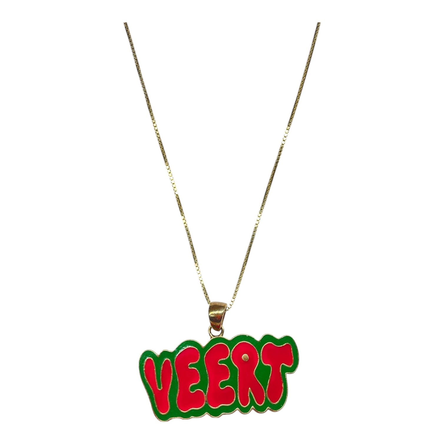 VEERT/Necklace/SILVER/Color Stone/GRN/ENAMEL LOGO PENDANT NECKLACE view 1