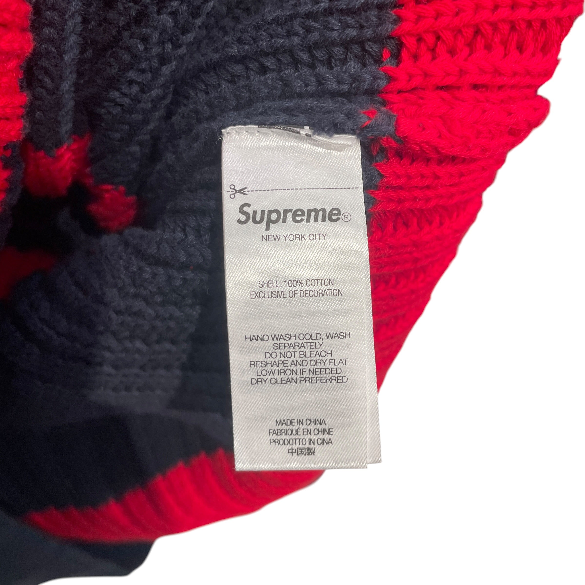 Supreme/Sweater/L/Stripe/Acrylic/NVY/CABLE KNIT STRIPE SWEATER view 4
