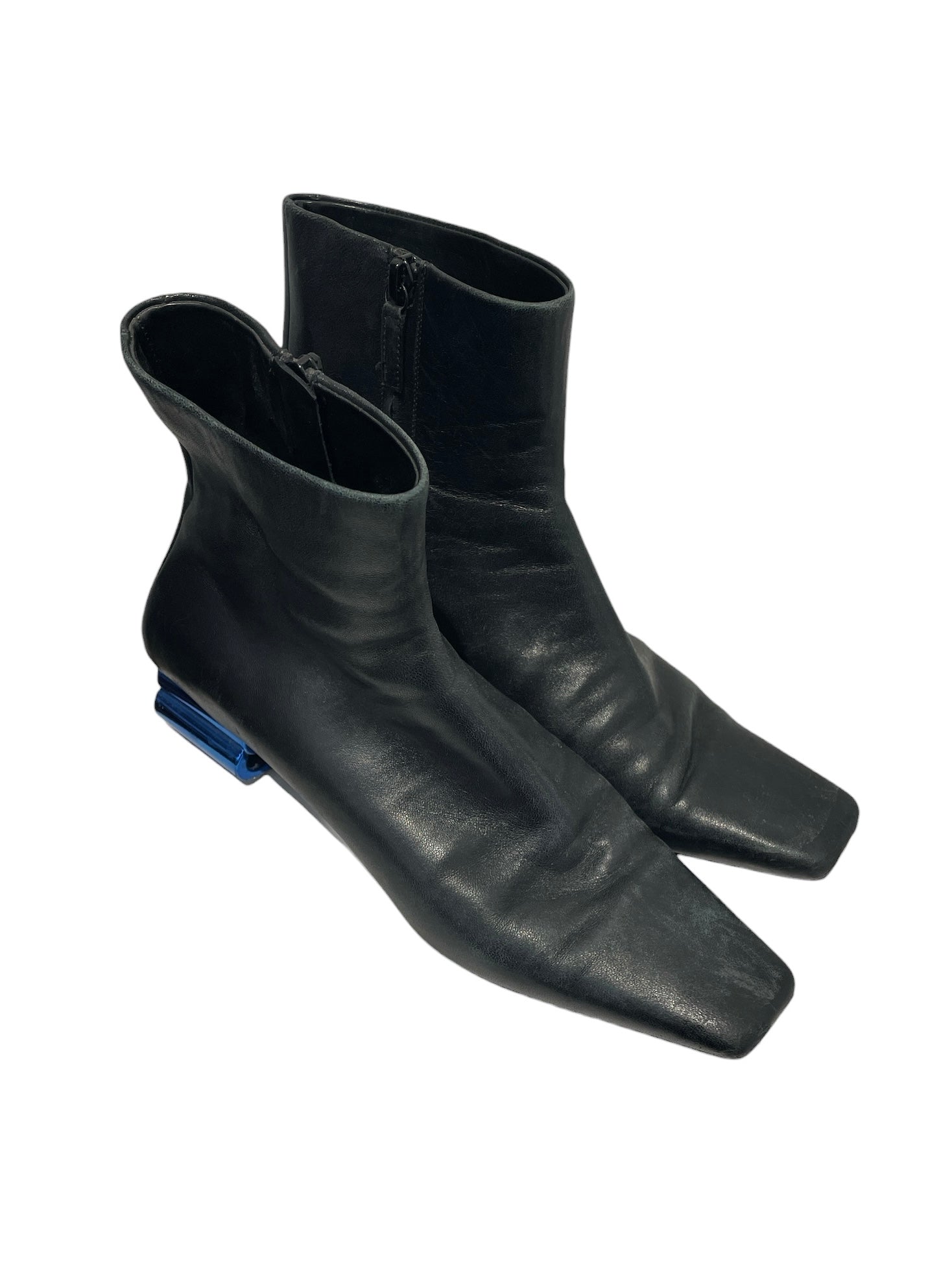 BALENCIAGA/Heels/EU 36/Leather/BLK/blue bb heel view 1