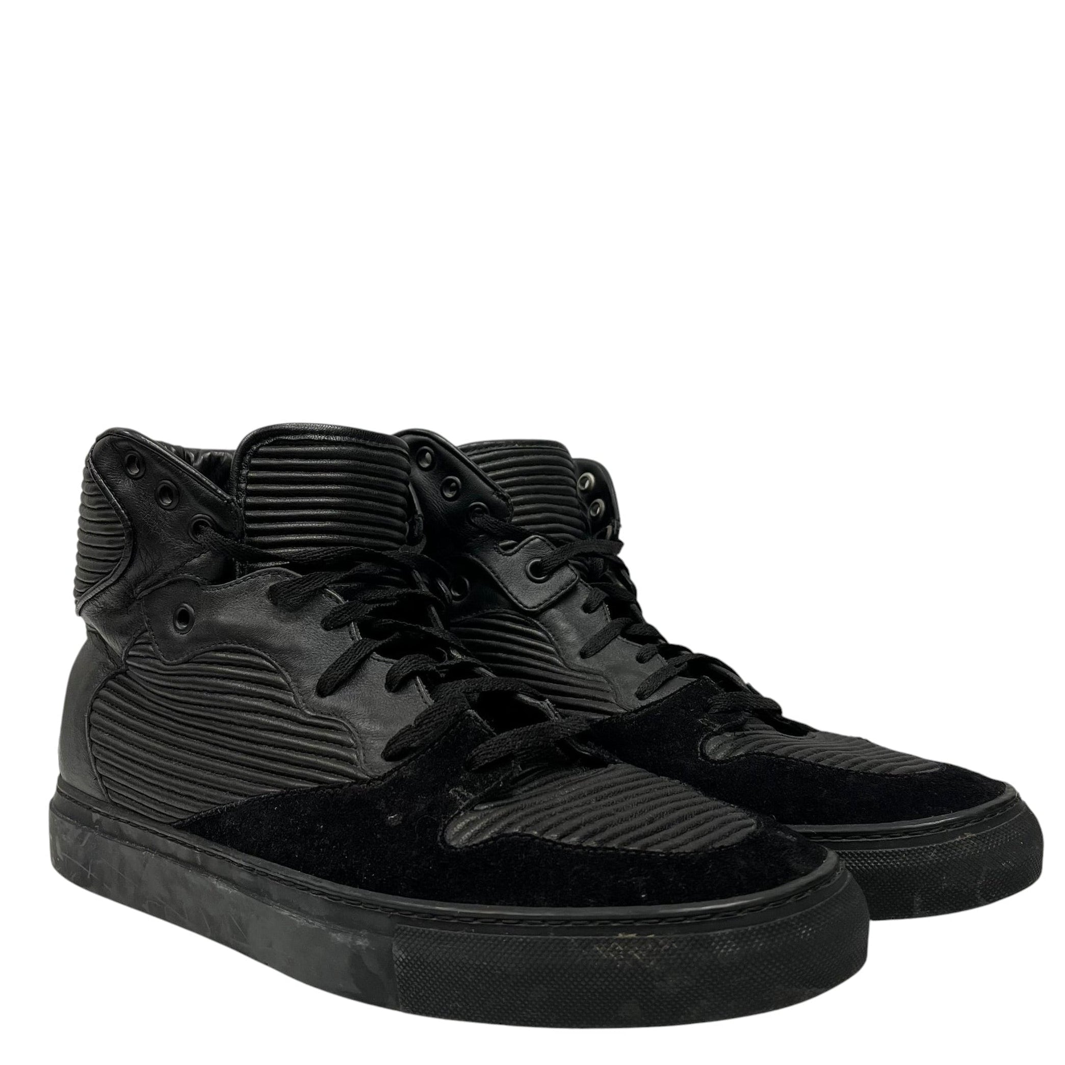 BALENCIAGA/Hi-Sneakers/US 9/Leather/BLK/cotes view 1