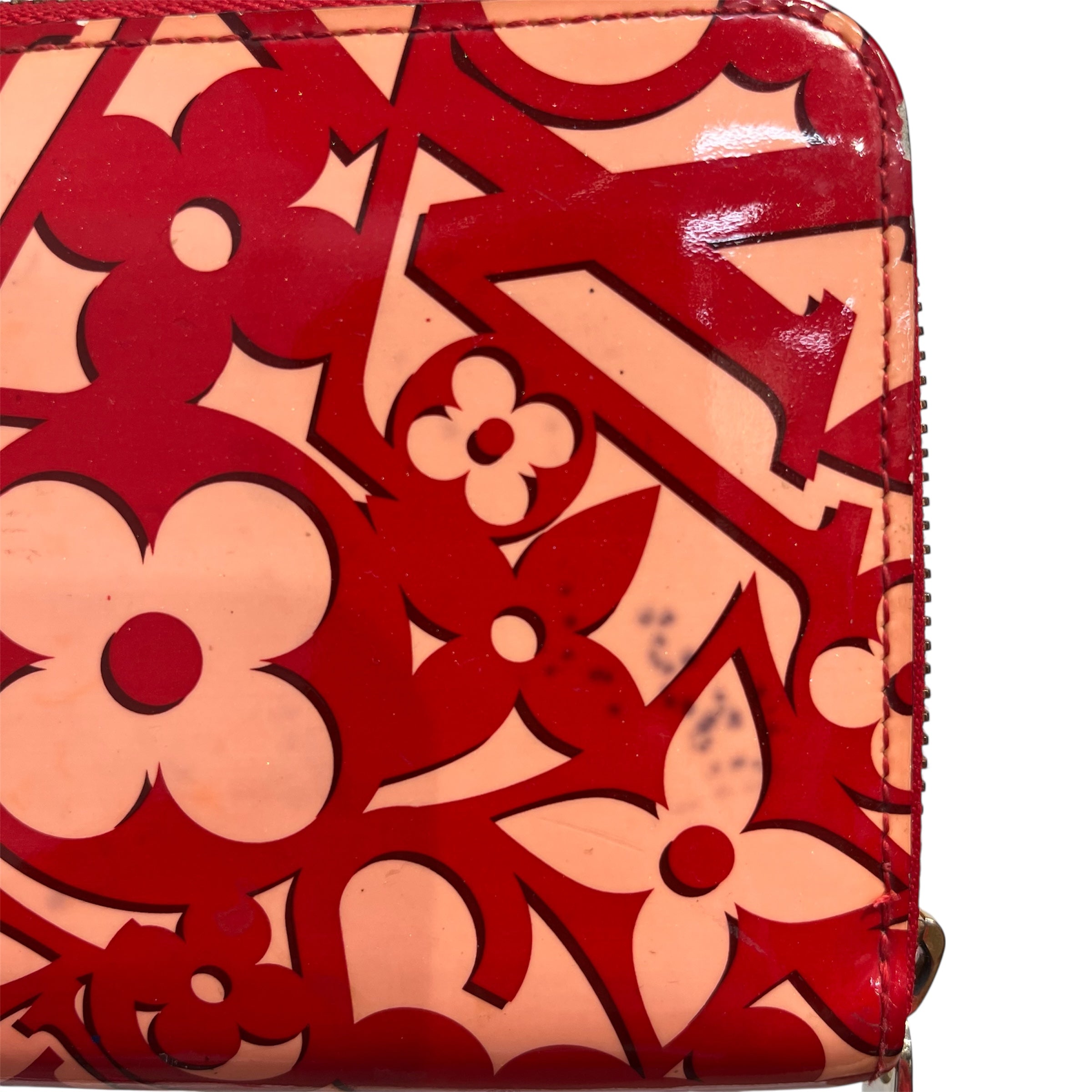 LOUIS VUITTON/Long Wallet/Monogram/Leather/RED/POMME DAMOUR PATENT DESIGN view 2