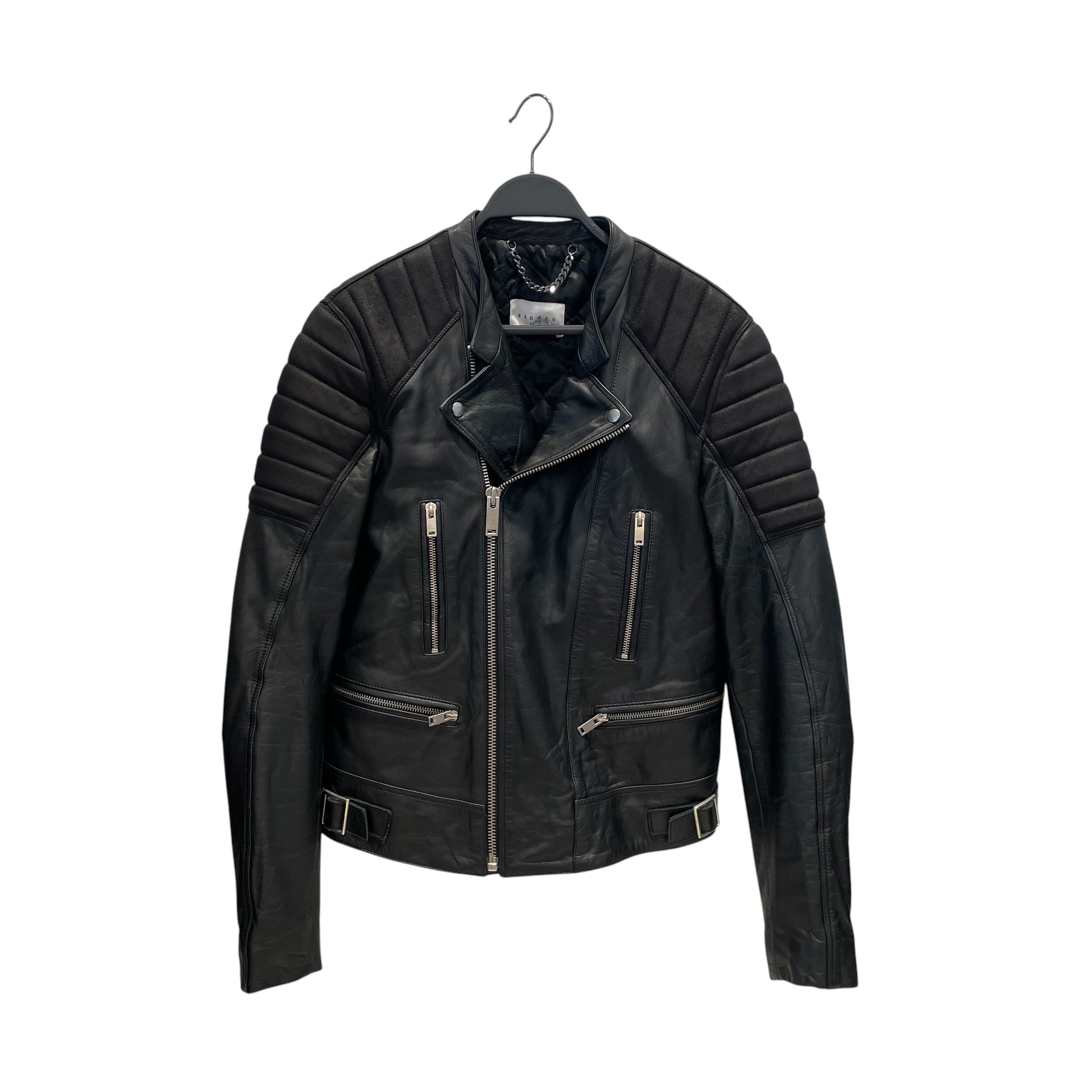 sandro/Jacket/XS/Leather/BLK/Daytona Black Moto Jacket view 1