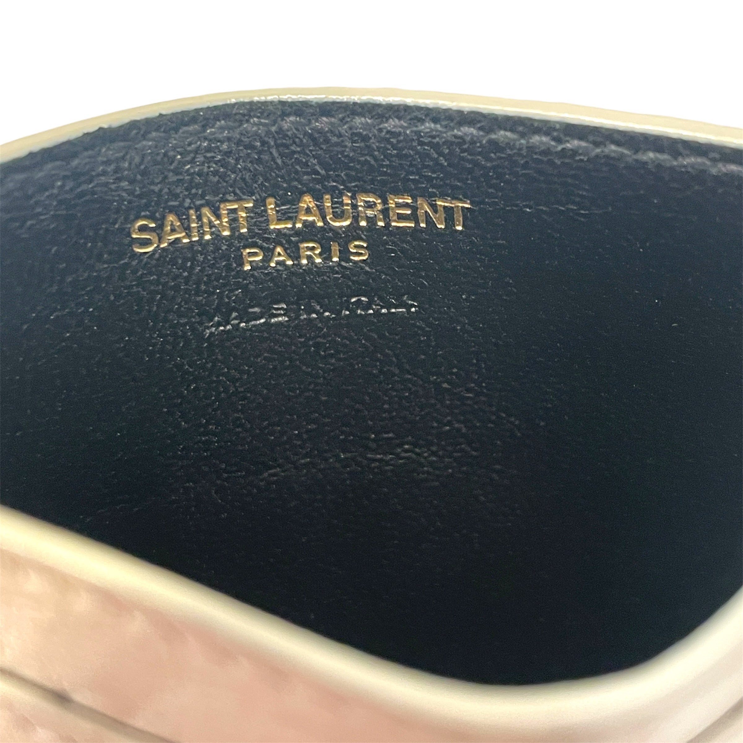 YVES SAINT LAURENT/Wallet/Leather/WHT/Ostrich Cardholder view 3