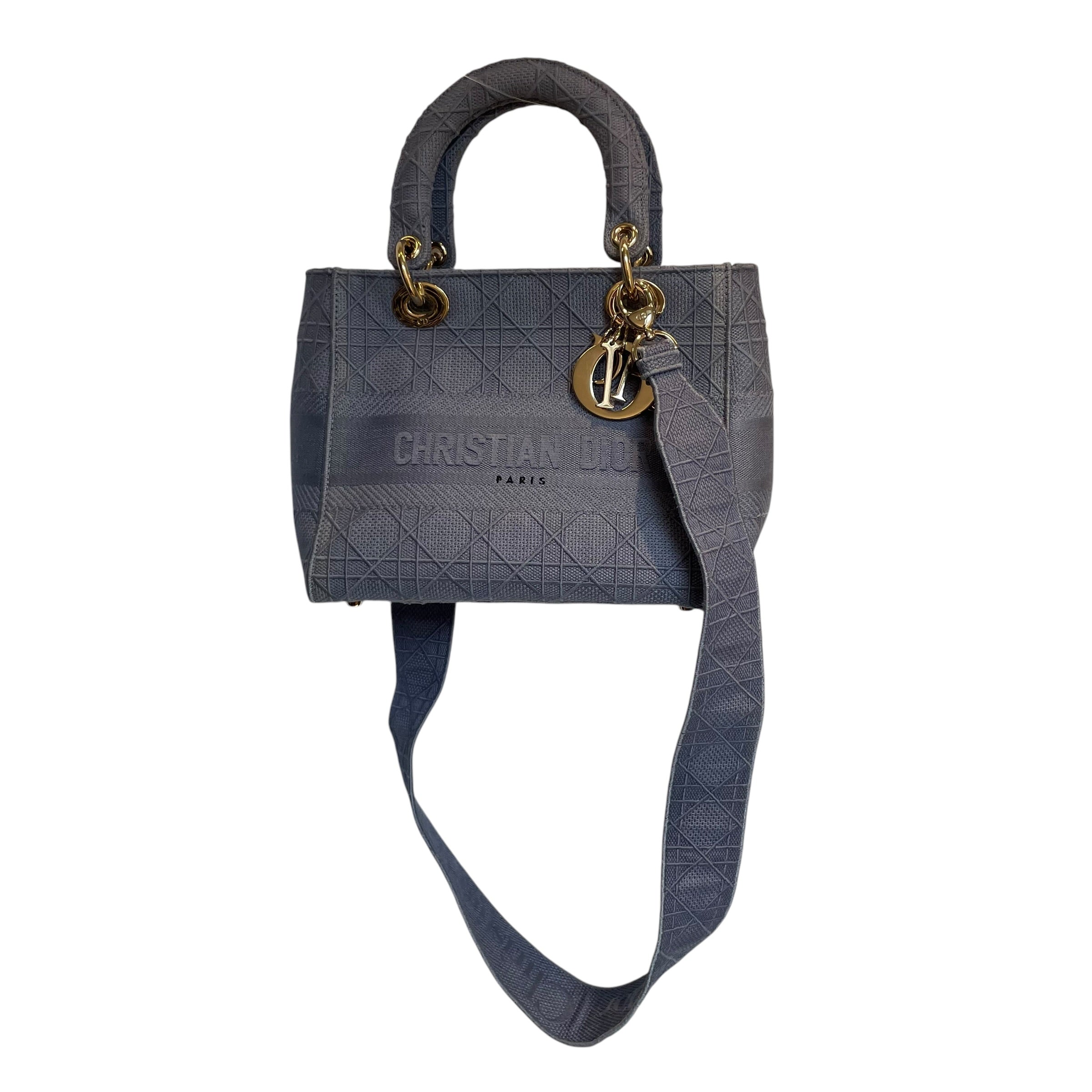 Christian Dior/Hand Bag/Stripe/Cotton/BLU/LADY D'LITE view 1