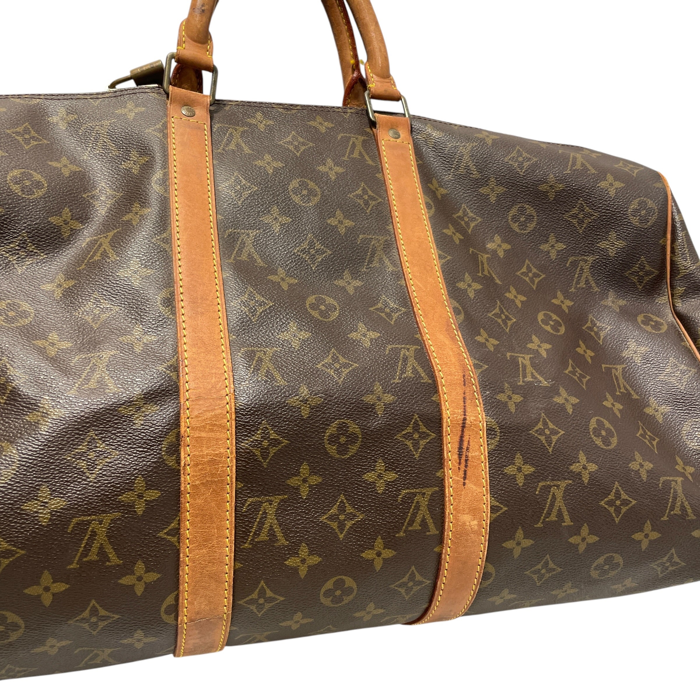 LOUIS VUITTON/Bag/Monogram/Leather/BRW/Keepall view 3