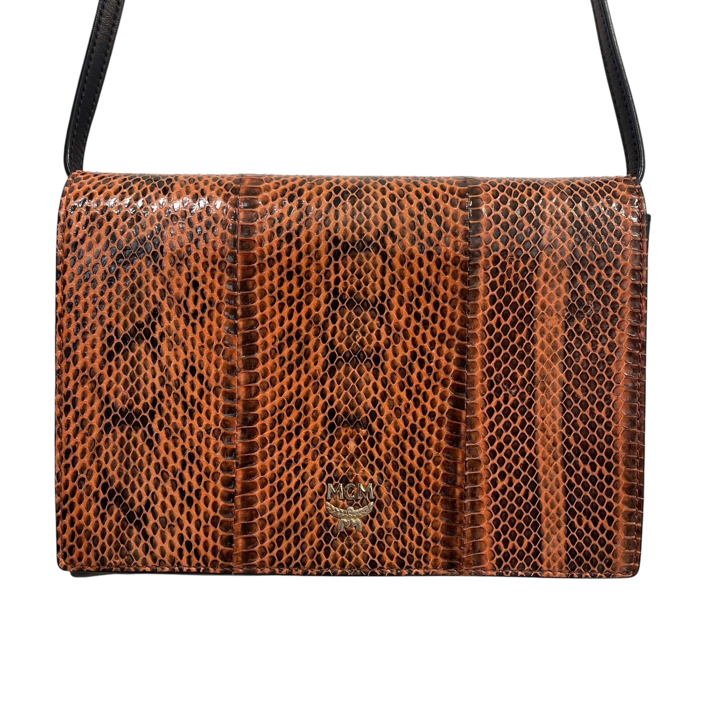 MCM/Cross Body Bag/Animal Pattern/ORN/ORANGE SNAKE SKIN COVER view 3