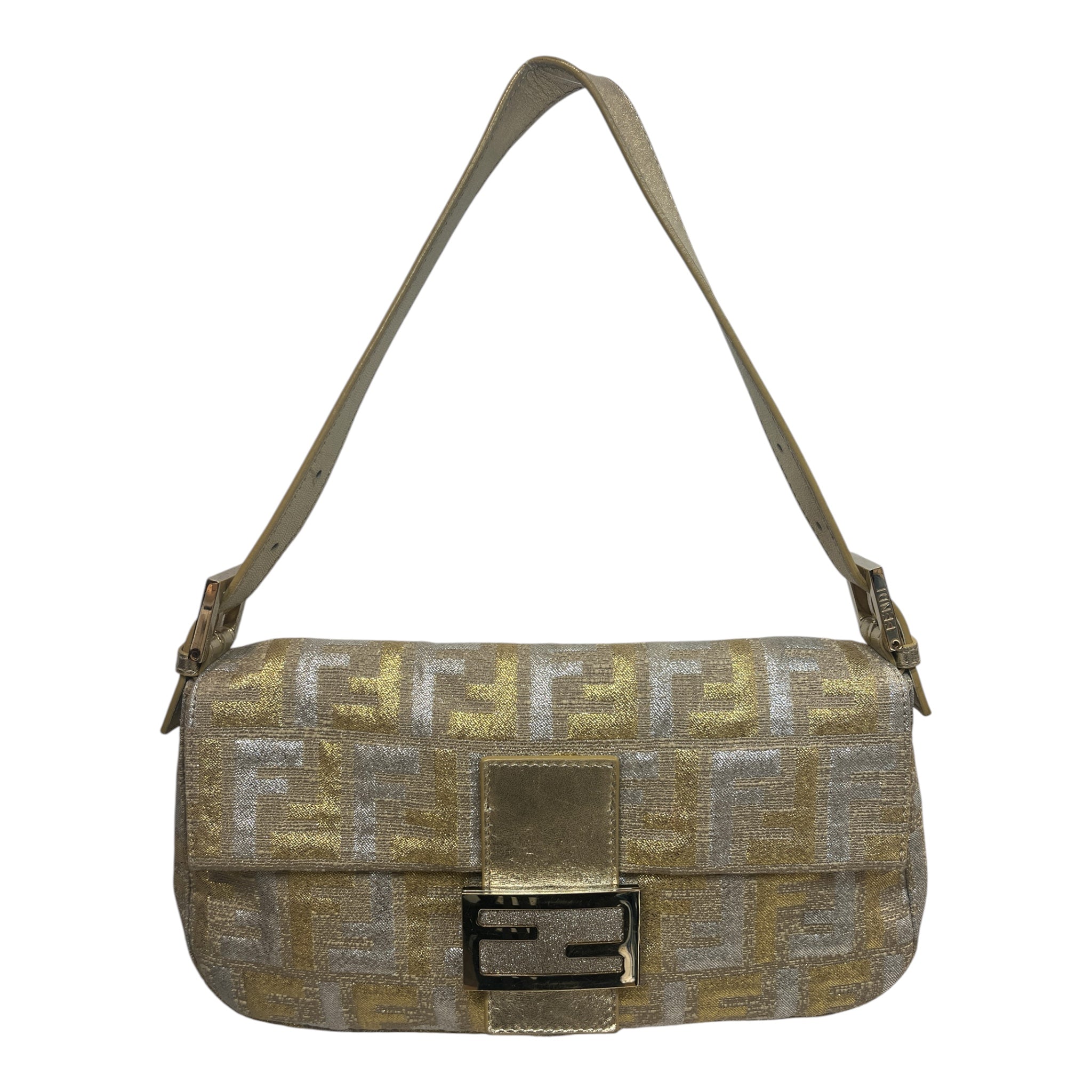 FENDI/Hand Bag/Monogram/BEG/ZUCCA FF BAGUETTE SLV/GLD view 1