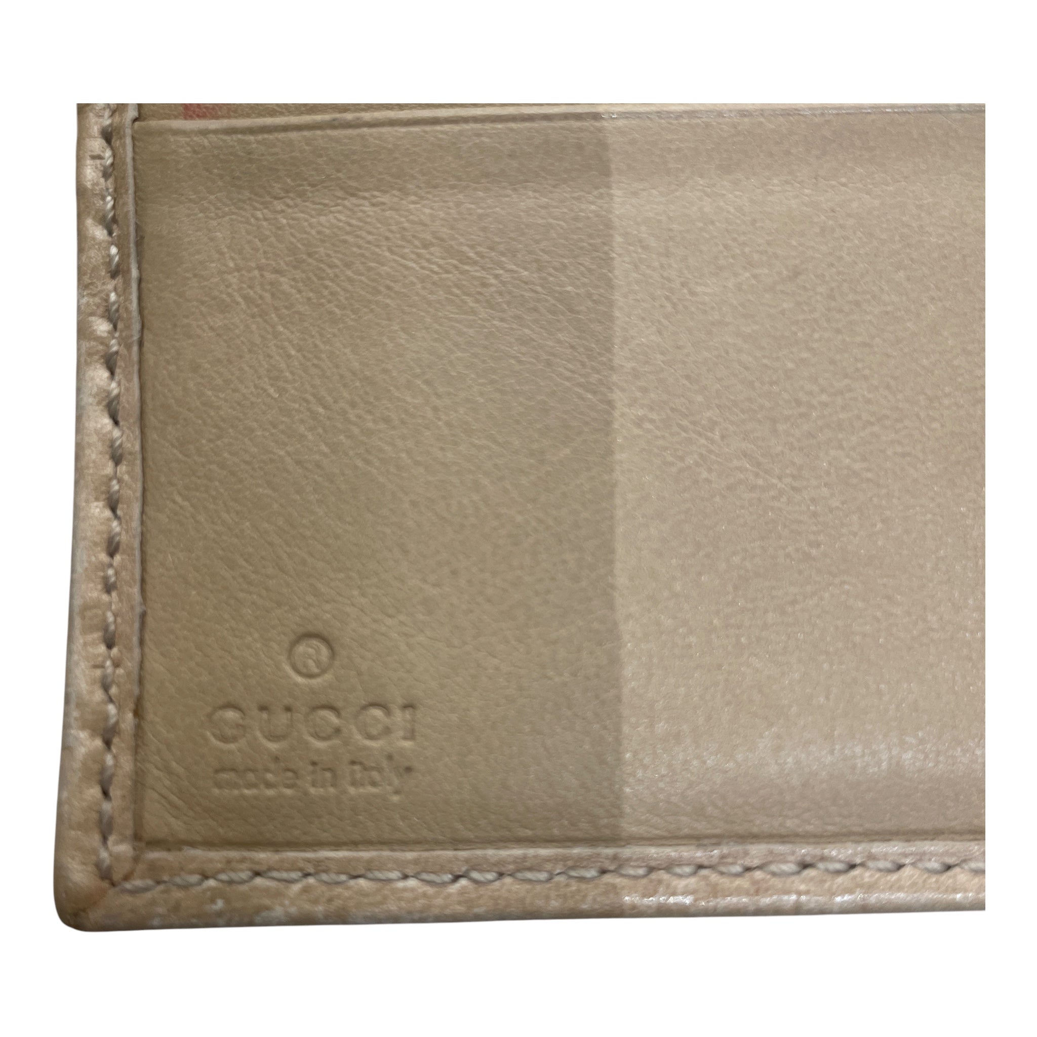 GUCCI/Trifold Wallet/Monogram/Leather/BEG/L's/guccissima view 4