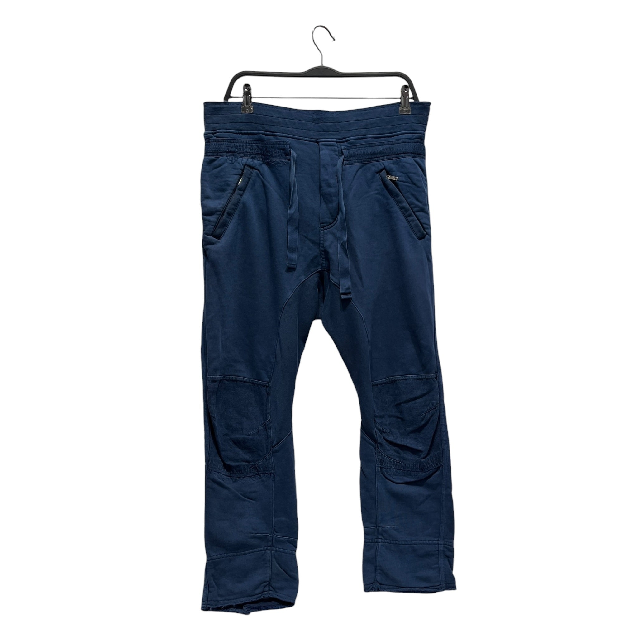 Haider Ackermann/Pants/36/Cotton/BLU/Joggers/KNEE PATCHES/DRAWSTRING view 2