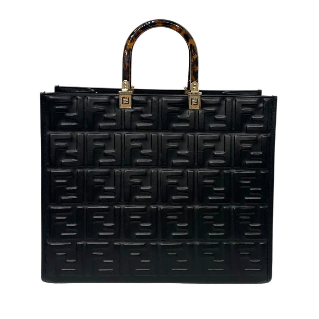 FENDI/Tote Bag/Monogram/Leather/BLK/Sunshine Medium Shopper view 1