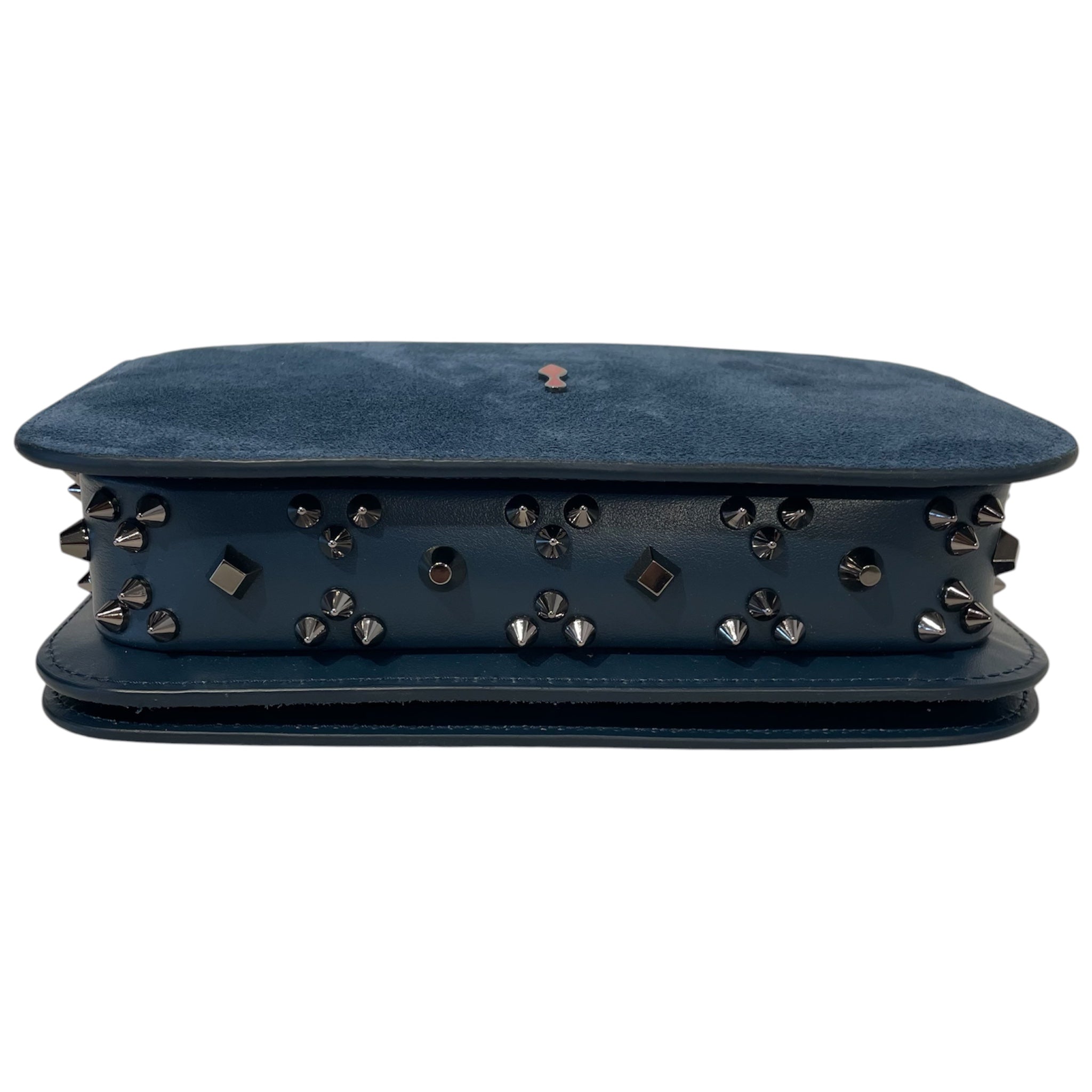 Christian Louboutin/Cross Body Bag/Suede/BLU/cl suede spike bag view 7