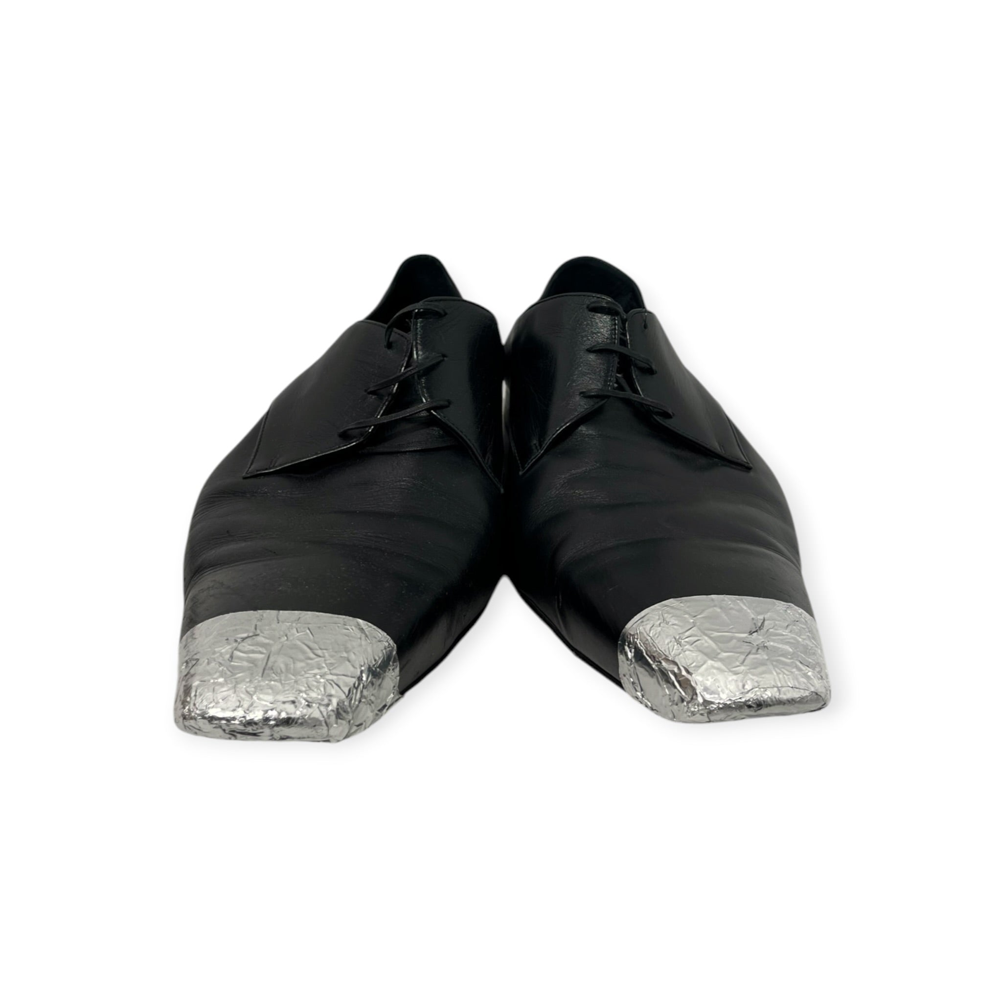 BALENCIAGA/Loafers/EU 43/Leather/BLK/TIN FOIL TIP DESIGN LACE UP view 9
